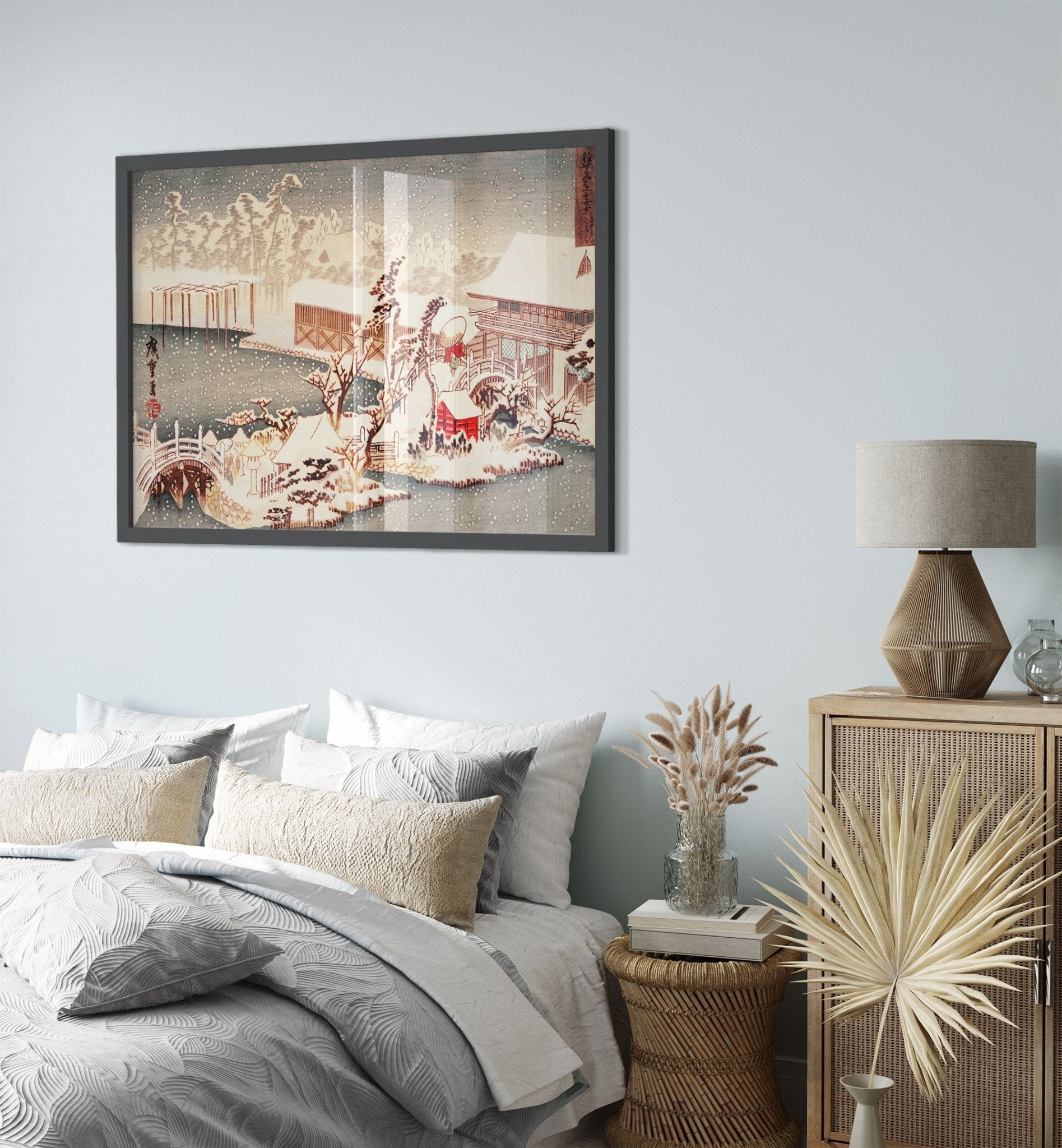 Vintage Hiroshige Framed - Hiroshige Christmas Winter, Vintage Christmas Framed Print - WallArtPrints4U