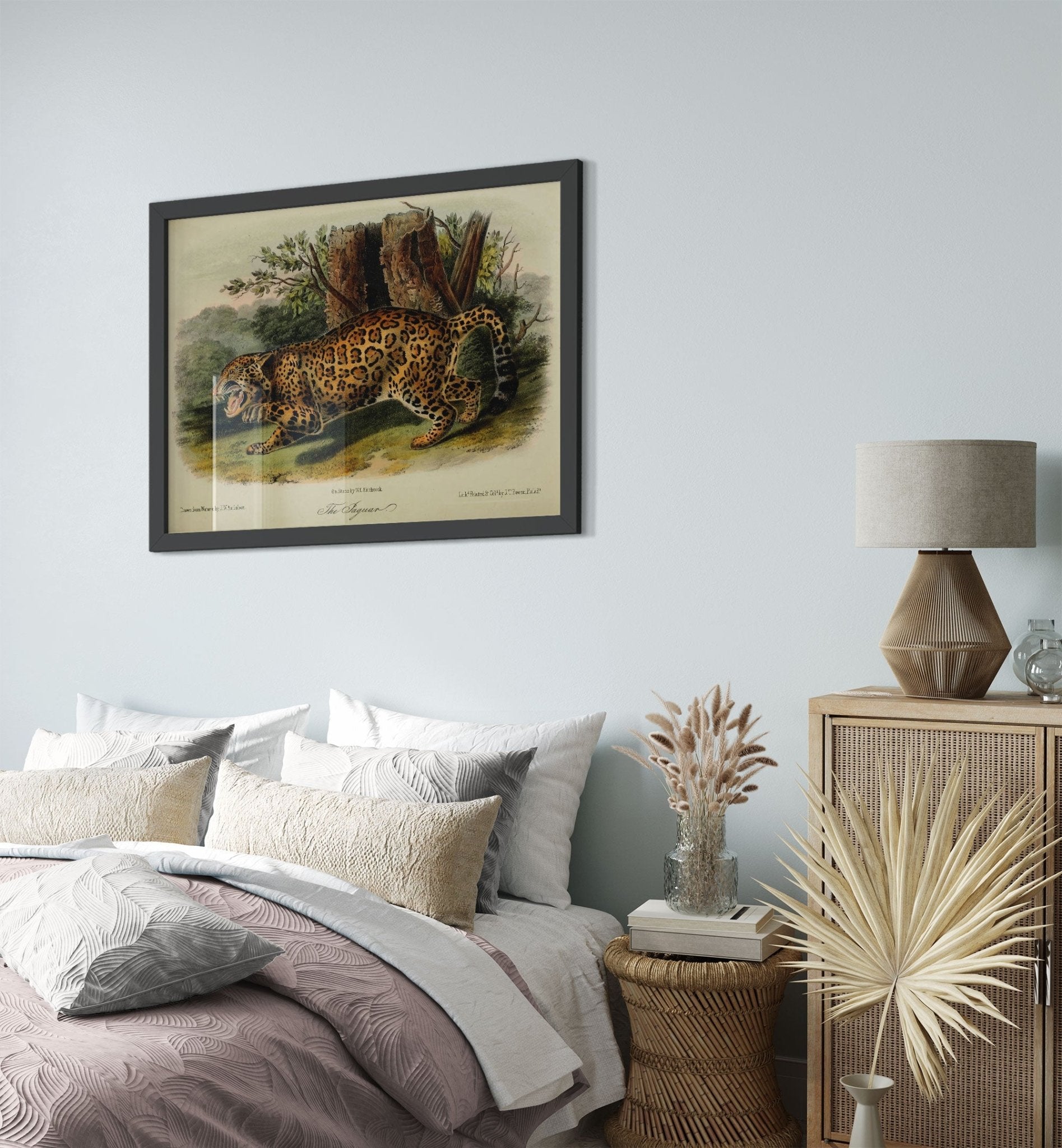 Vintage Jaguar Framed, John Audubon, Vintage Big Cat Jaguar Art - Vintage Jaguar Framed Print - WallArtPrints4U