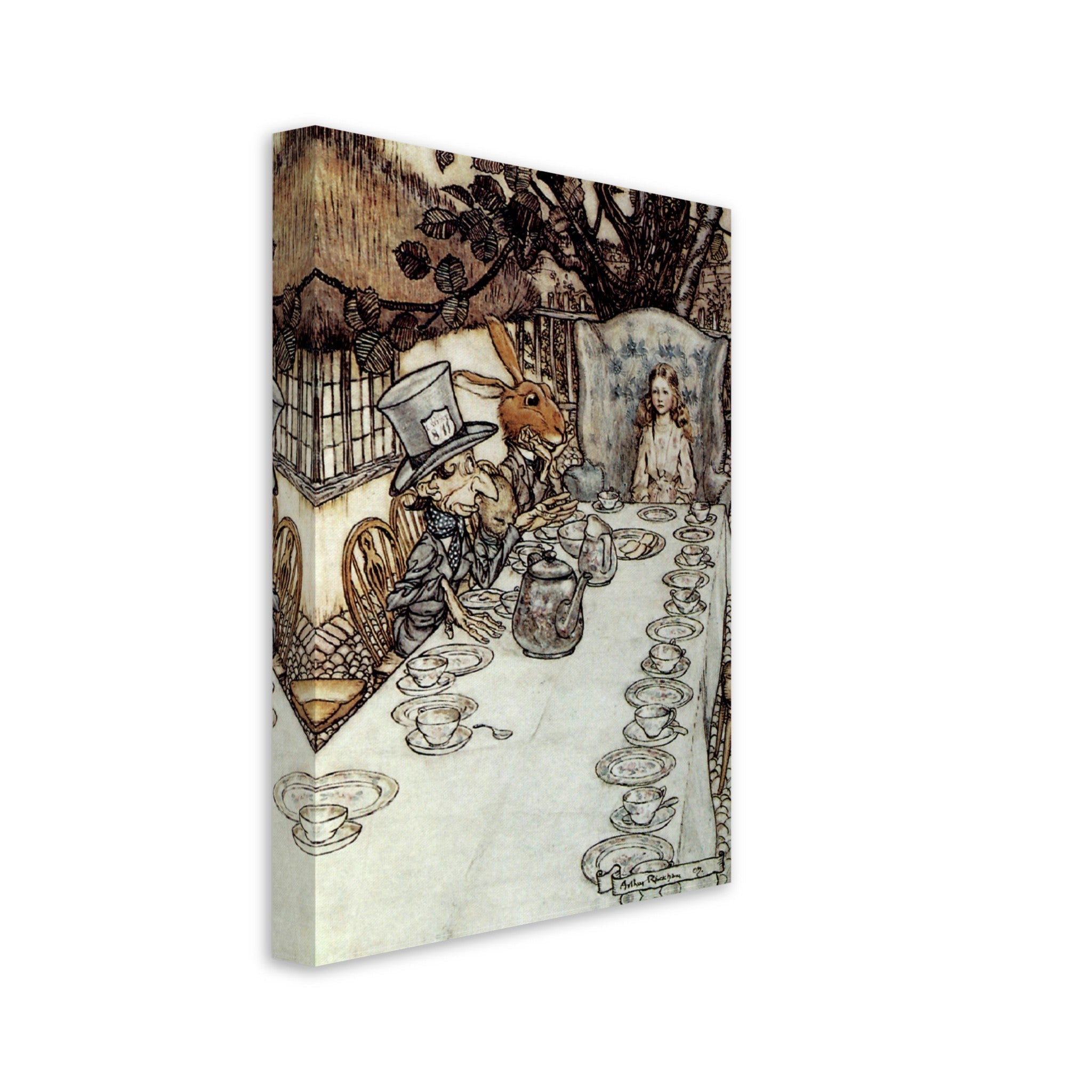 Vintage Mad Hatter Canvas Print - Arthur Rackham Mad Hatter Tea Party- Arthur Rackham Canvas - WallArtPrints4U