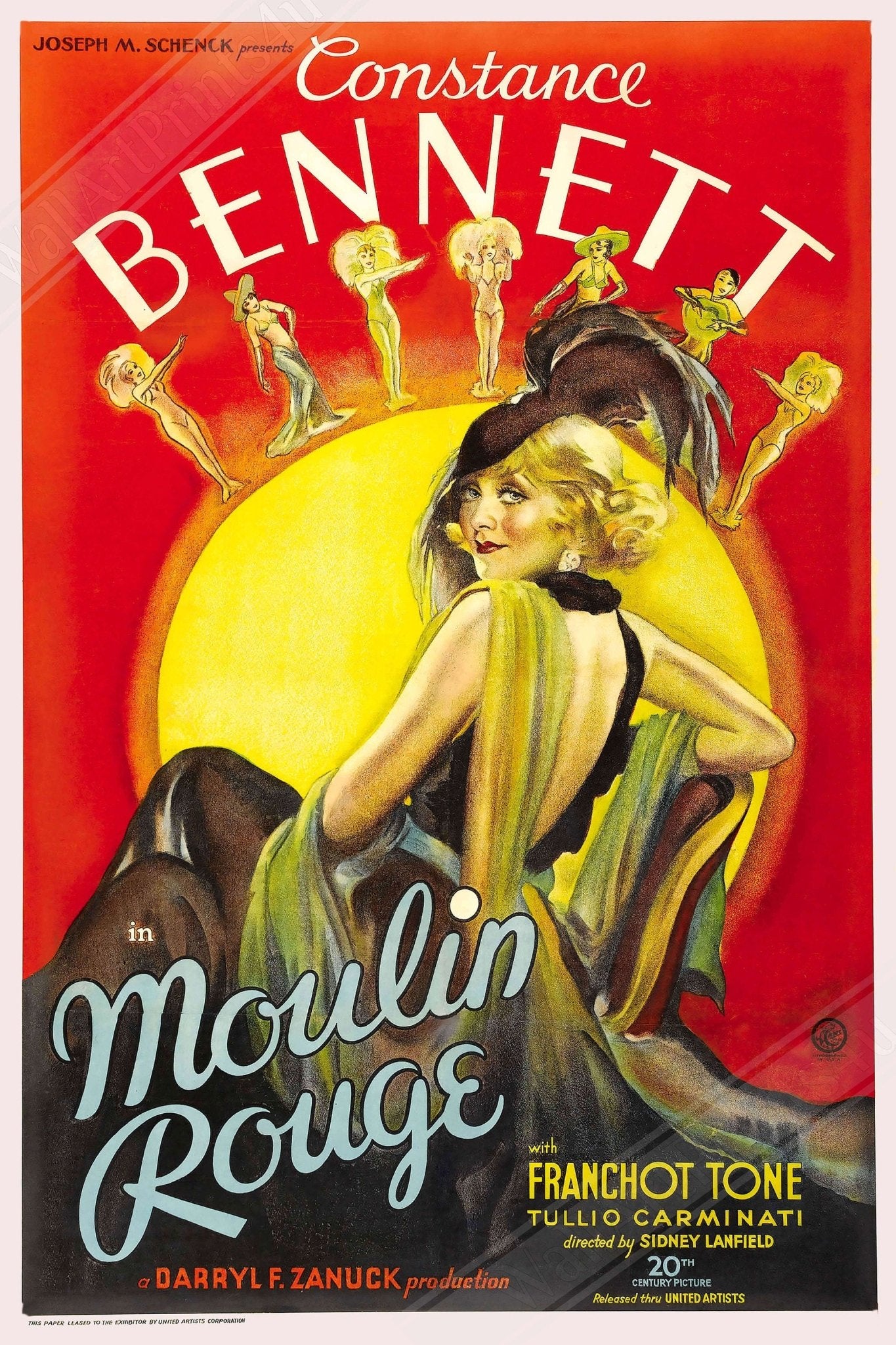 Vintage Movie Poster, Moulin Rouge - Vintage 1934 Poster Movie Art - Constance Bennett - WallArtPrints4U