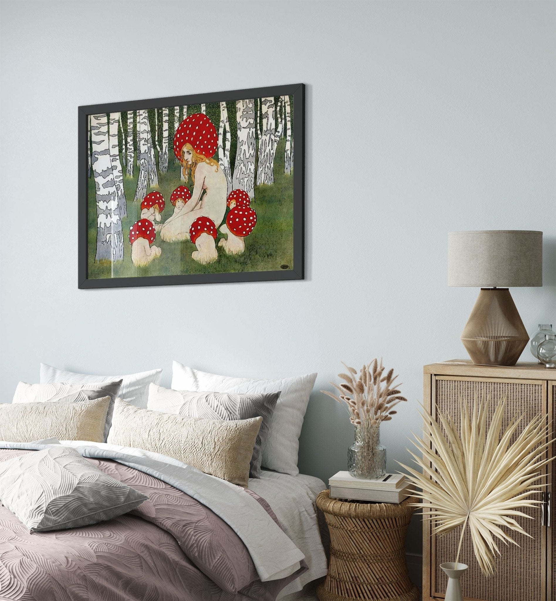 Vintage Mushroom Framed Print, Mother Mushroom Print - Vintage Mushroom Art - WallArtPrints4U