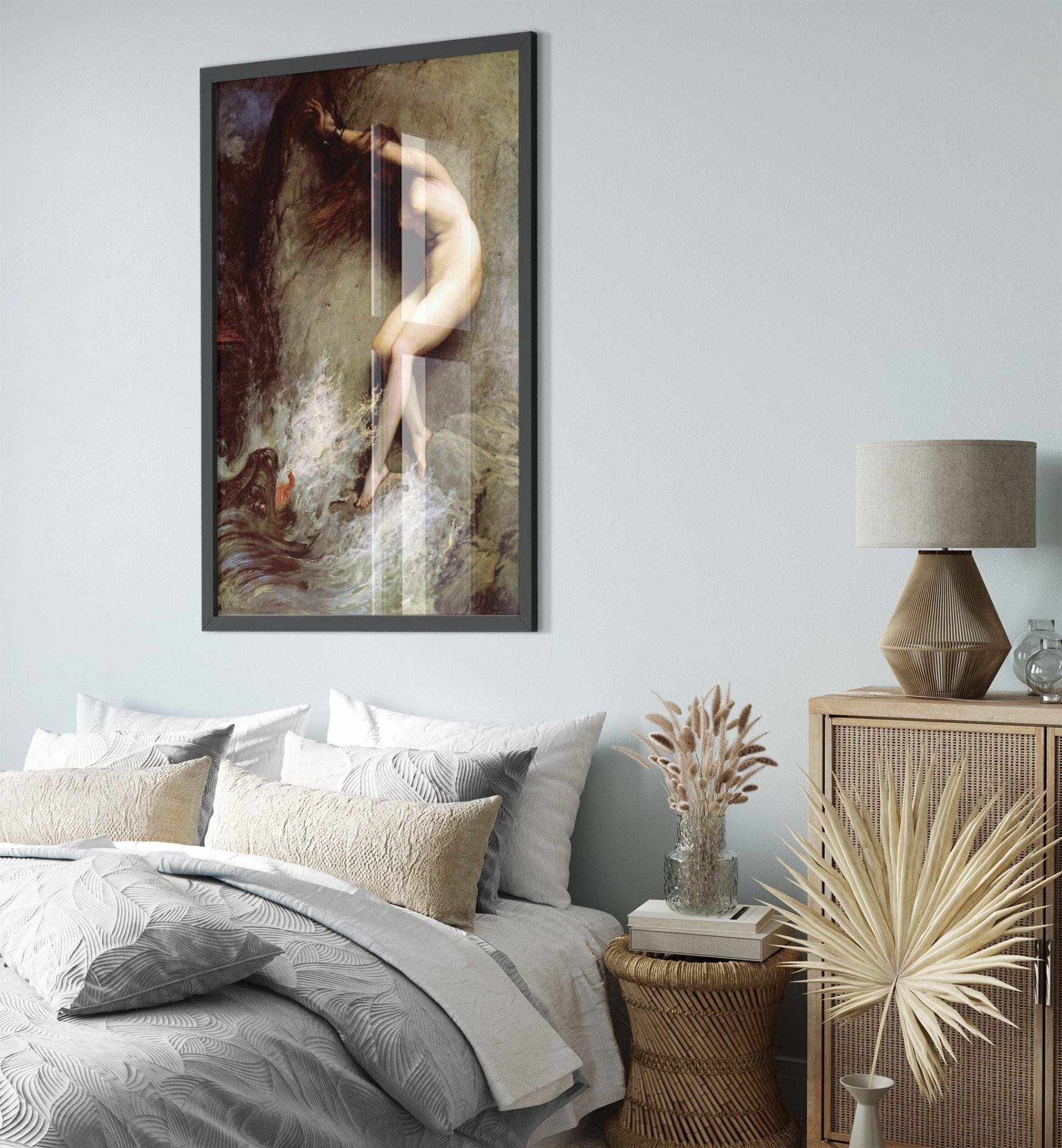 Vintage Nude Framed - Andromeda Myth Framed - Vintage Nude Framed Print Andromeda Stripped And Chained To A Rock - WallArtPrints4U