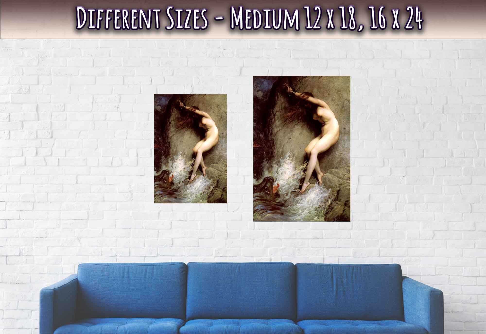 Vintage Nude Poster - Andromeda Myth Poster - Vintage Nude Print Andromeda Stripped And Chained To A Rock - WallArtPrints4U