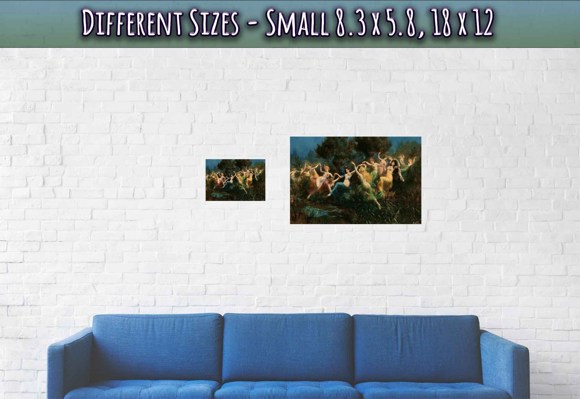 Vintage Nymphs Poster Moritz Stifter Painting Nymphs Print Circa 1887 - WallArtPrints4U