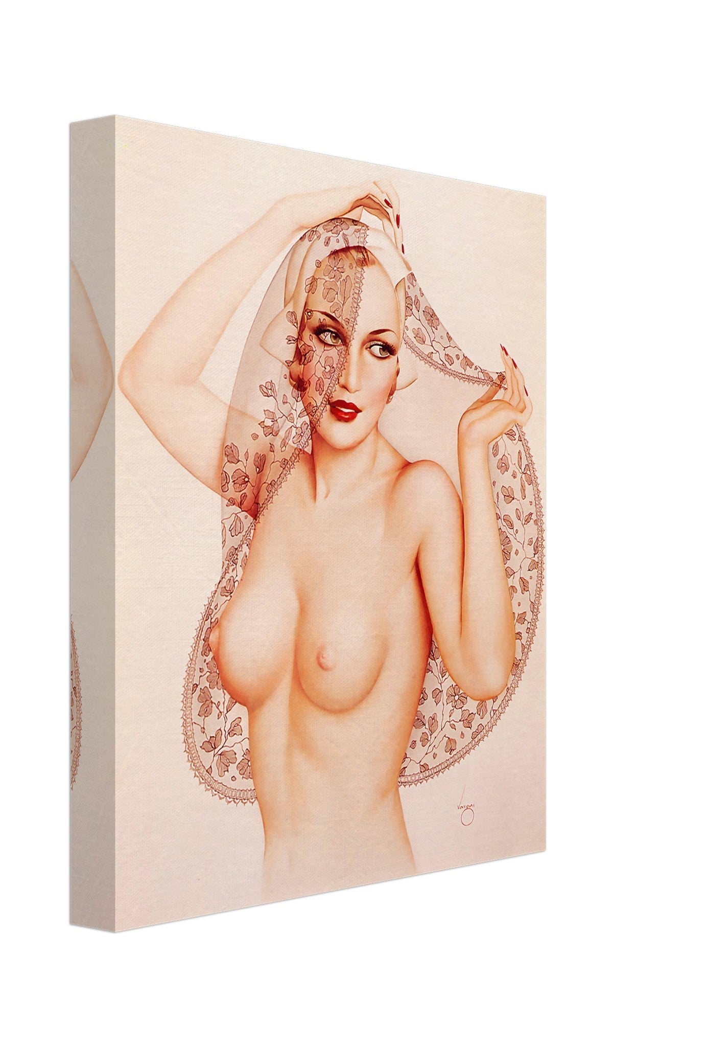 Vintage Pin Up Girl Canvas, Alberto Vargas, Topless Pin Up - Vintage Art - Retro Pin Up Girl Canvas Print - Late 1940's - 1950's - WallArtPrints4U