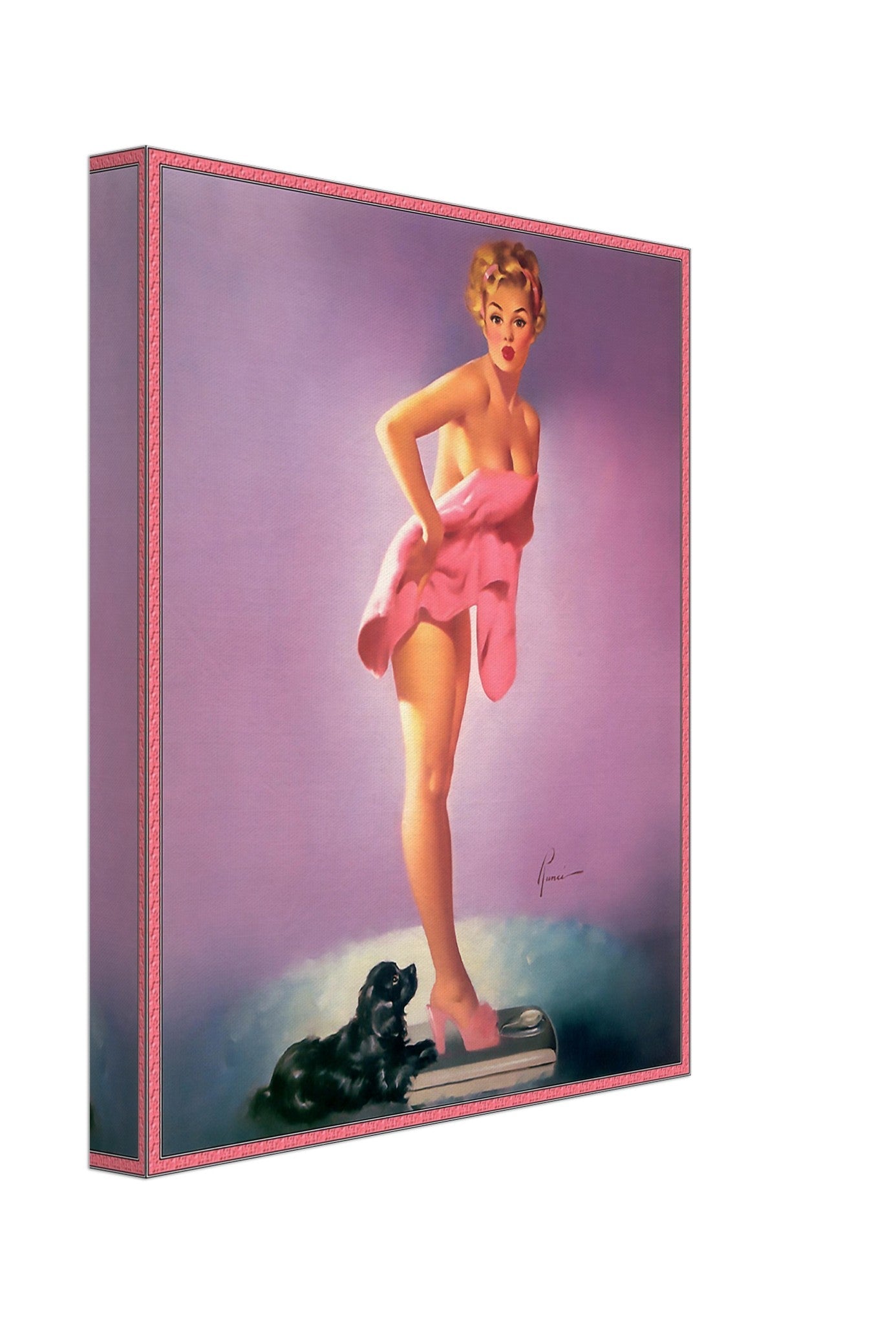 Vintage Pin Up Girl Canvas, Edward Runci, Surprising Figure - Vintage Art - Retro Pin Up Girl Canvas Print - Late 1940'S - 1950'S - WallArtPrints4U