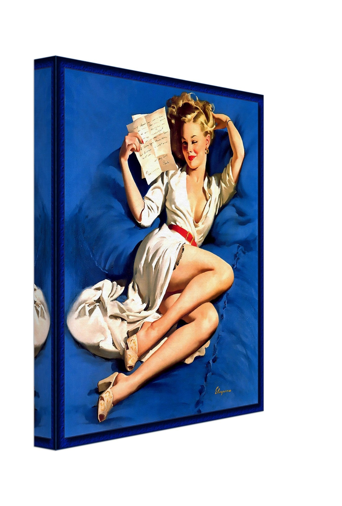 Vintage Pin Up Girl Canvas, Love Letter, Gil Elvgren, - Vintage Art - Retro Pin Up Girl Canvas Print - Late 1940'S - 1950'S - WallArtPrints4U