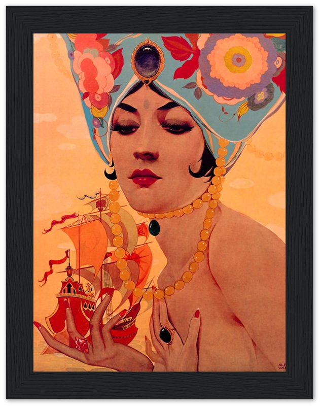 Vintage Pin Up Girl Framed, Alberto Vargas, Scheherazade Persian Queen - Vintage Art - Retro Pin Up Girl Framed Print - WallArtPrints4U