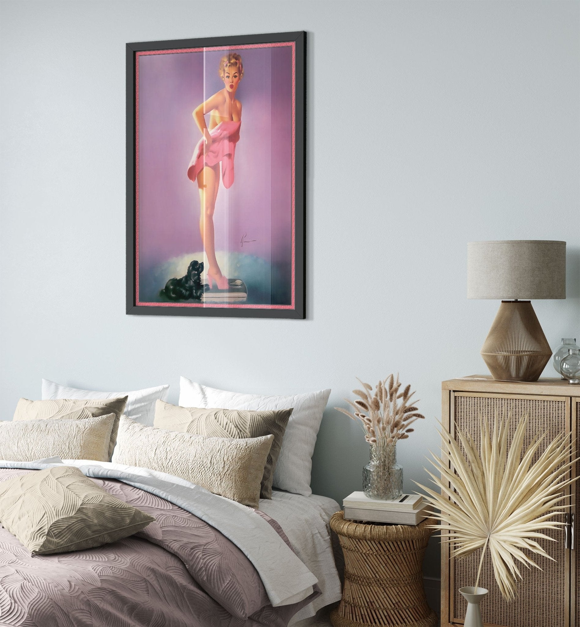 Vintage Pin Up Girl Framed, Edward Runci, Surprising Figure - Vintage Art - Retro Pin Up Girl Framed Print - Late 1940'S - 1950'S - WallArtPrints4U