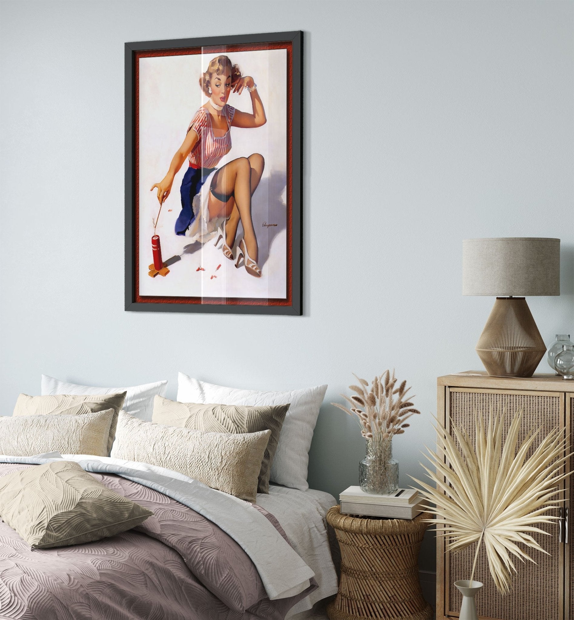 Vintage Pin Up Girl Framed, Gil Elvgren, Looking For Trouble - Vintage Art - Retro Pin Up Girl Framed Print - Late 1940'S - 1950'S - WallArtPrints4U