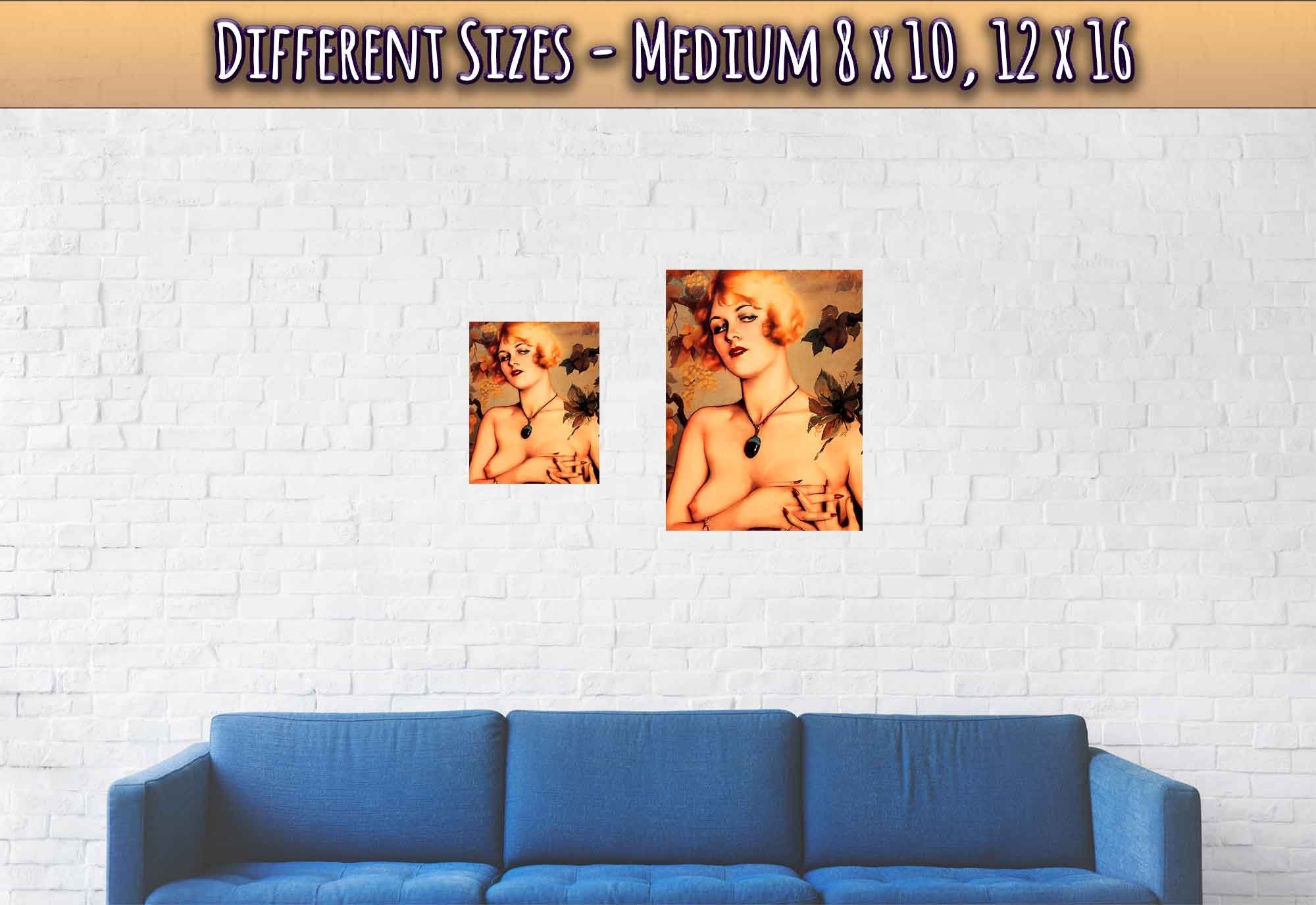 Vintage Pin Up Girl Poster, Alberto Vargas, Partial Nude - Vintage Art - Retro Pin Up Girl Print - WallArtPrints4U