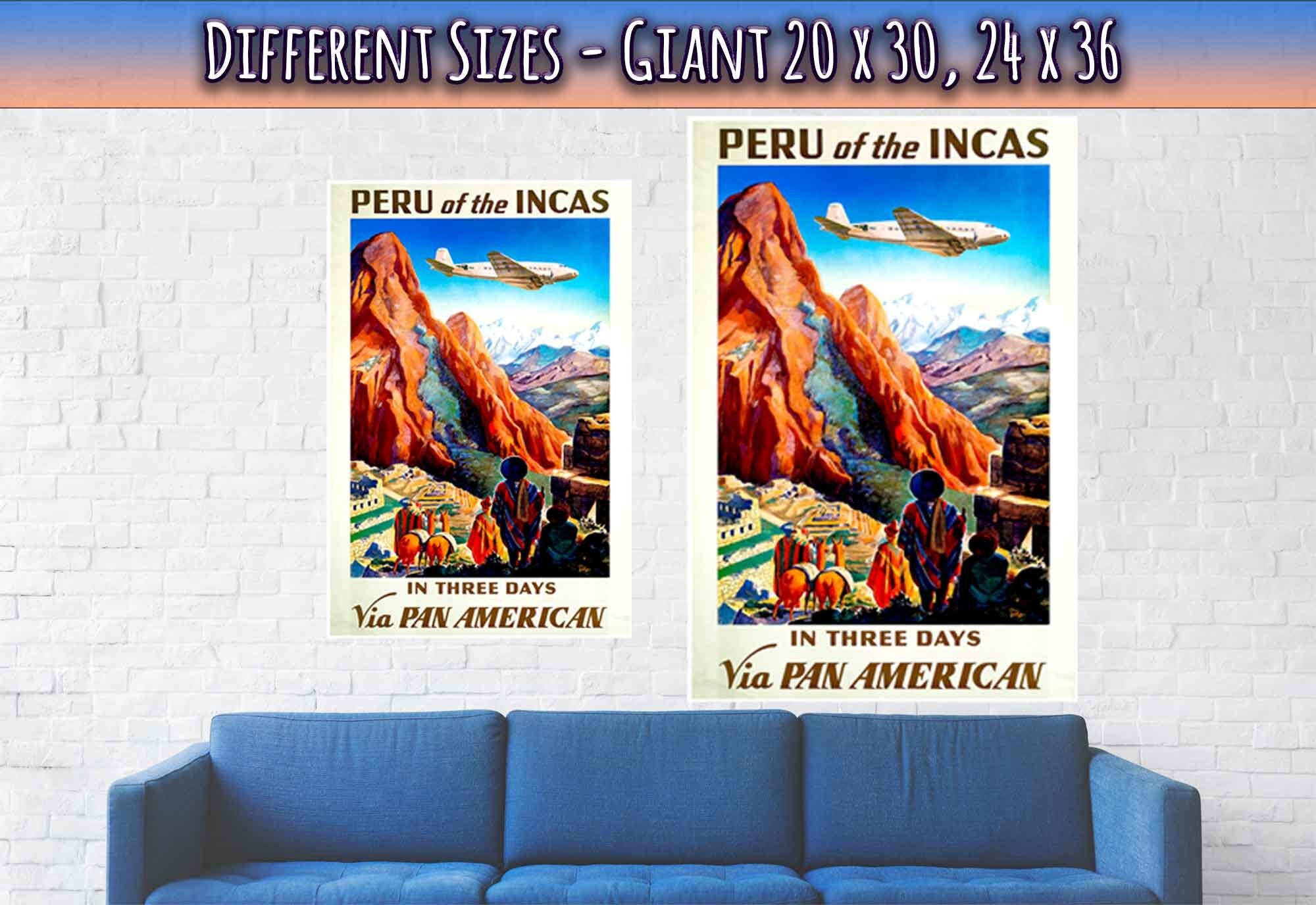 Vintage Travel Poster Peru - Peru Of The Incas - Travel Print Peru - WallArtPrints4U