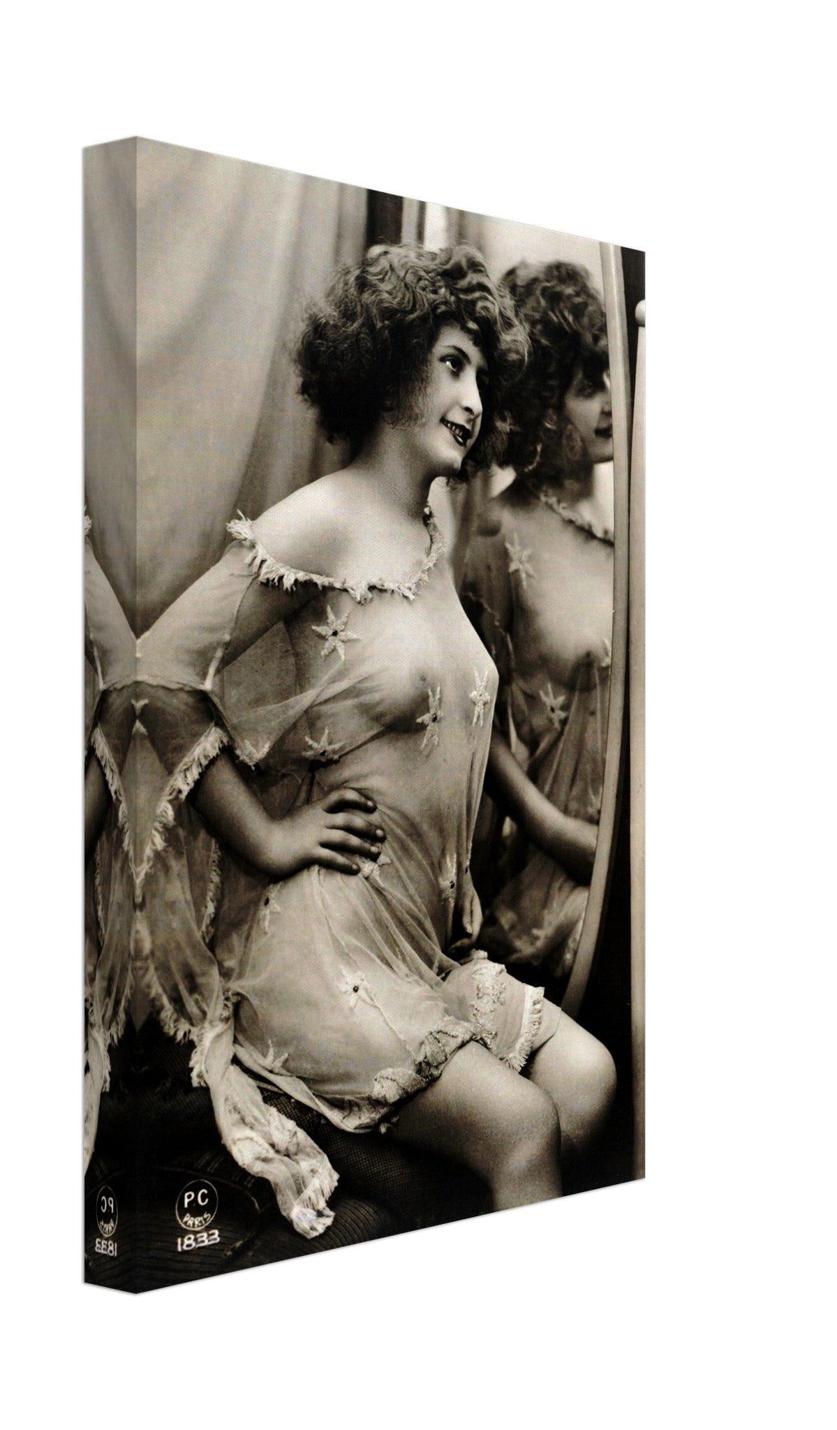 Vintage Victorian Nude Canvas Topless Victorian Erotica Pin Up 1833 - WallArtPrints4U