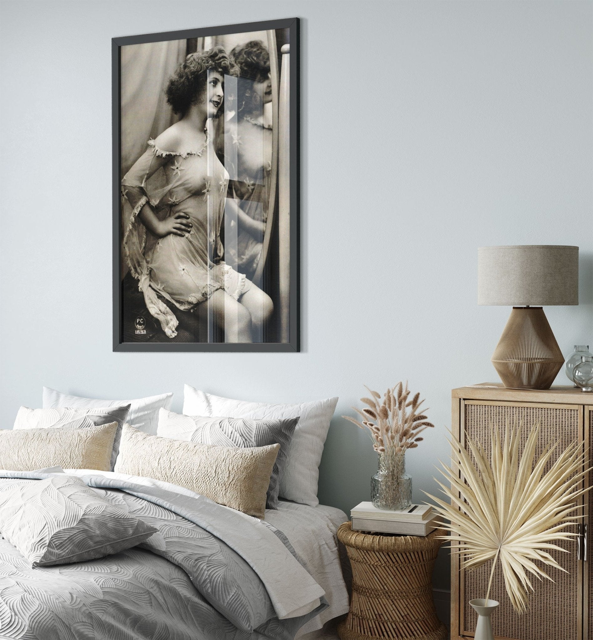 Vintage Victorian Nude Framed Topless Victorian Erotica Pin Up 1833 - WallArtPrints4U