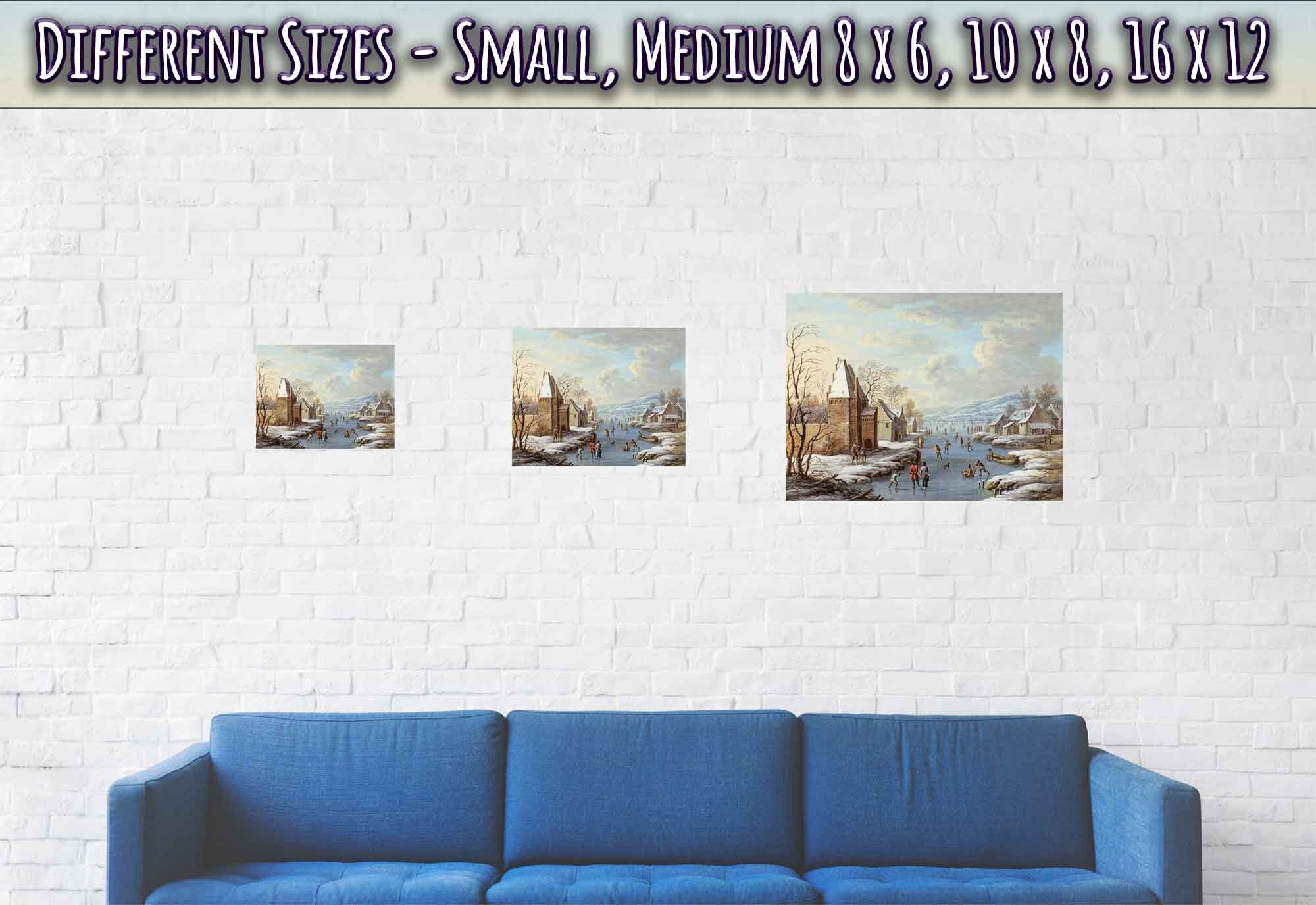 Vintage Winter Poster, Christmas Scene Print, Barabara Regina Dietzsch - WallArtPrints4U