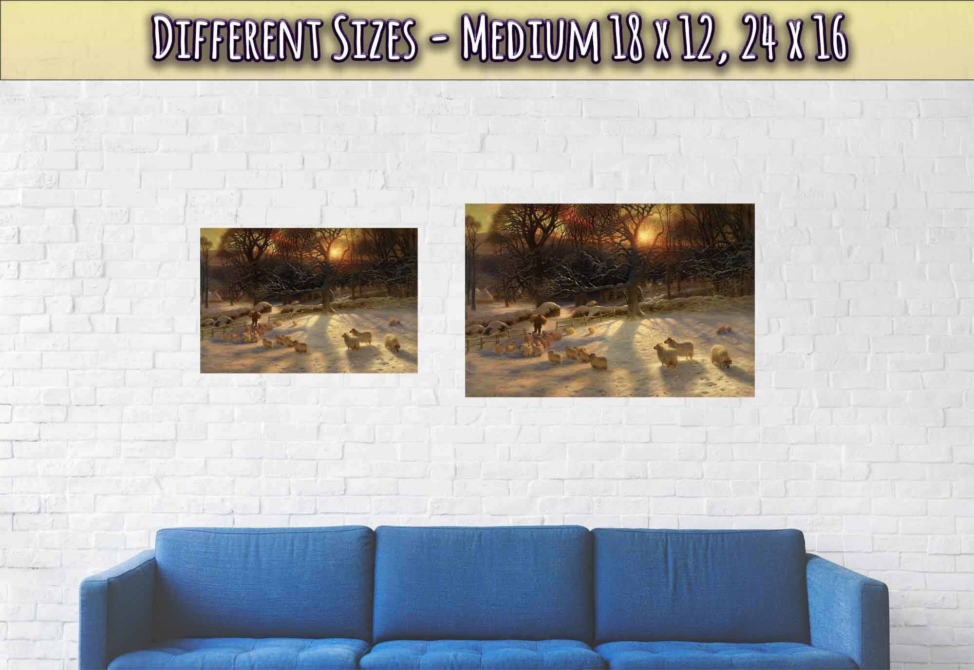 Vintage Winter Print, Shortening Winters Day Is Near A Close Poster, Joseph Farquharson 1903 - WallArtPrints4U