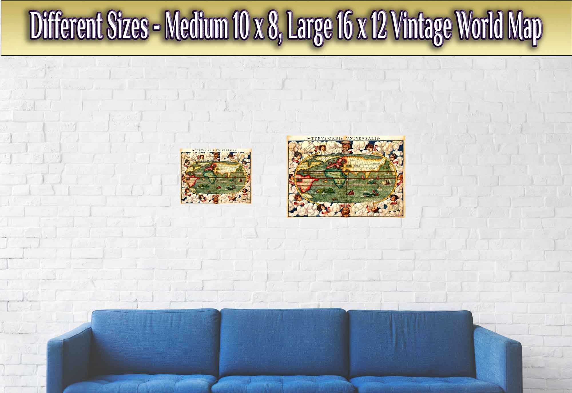 Vintage World Map Poster, Rare World Map Print From 1550, Typus Orbis Universalis Sebastian Munster - WallArtPrints4U