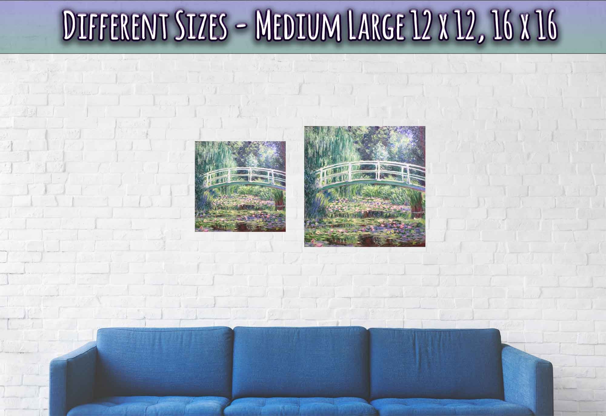 Water Lily Pond Poster, Japanese Bridge Over A Pond Of Water Lilies - Water Lily Pond Print - Claude Monet - WallArtPrints4U