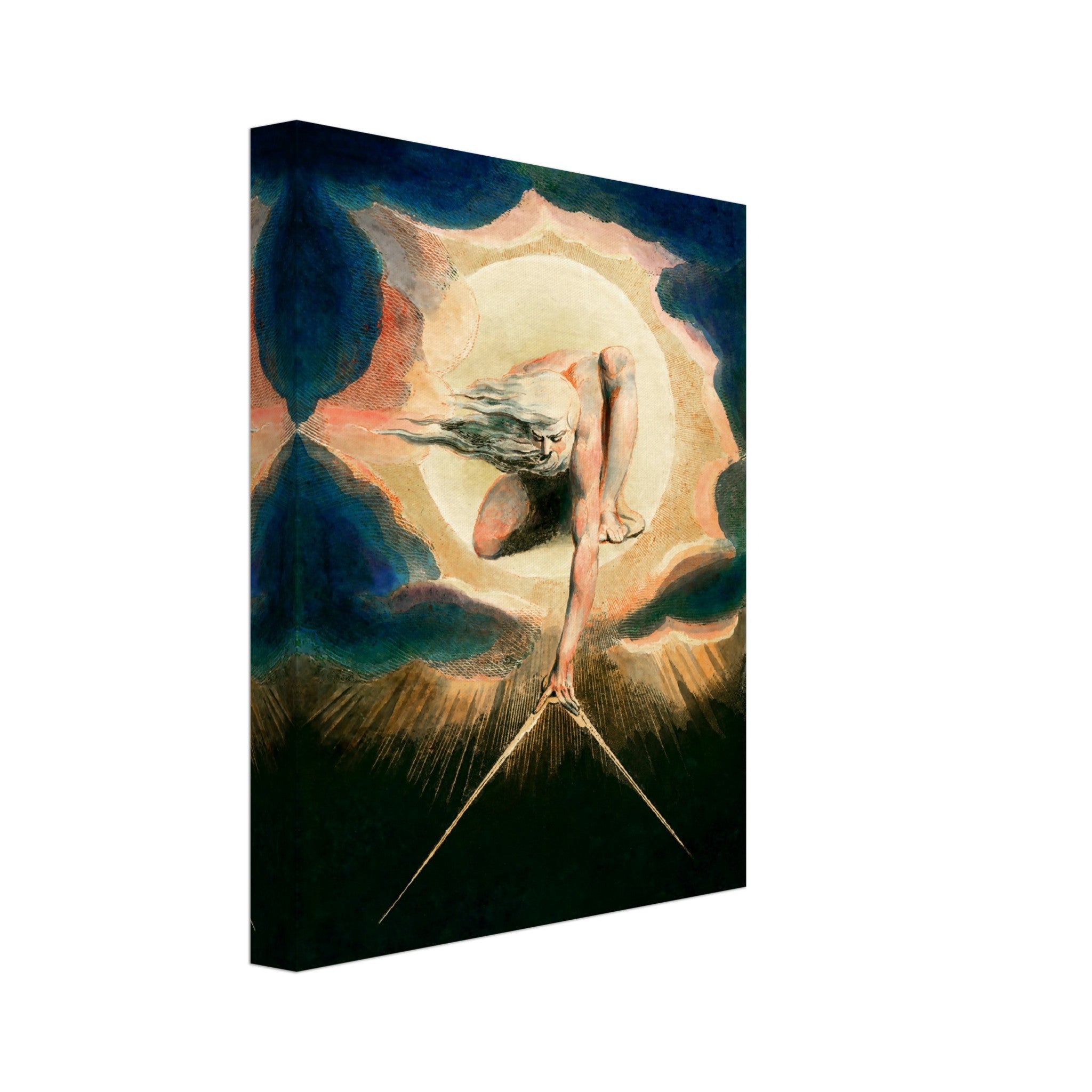 William Blake Canvas Print, Ancient Of Days - William Blake Print - Urizen With Compass Imposes Rational Order - WallArtPrints4U
