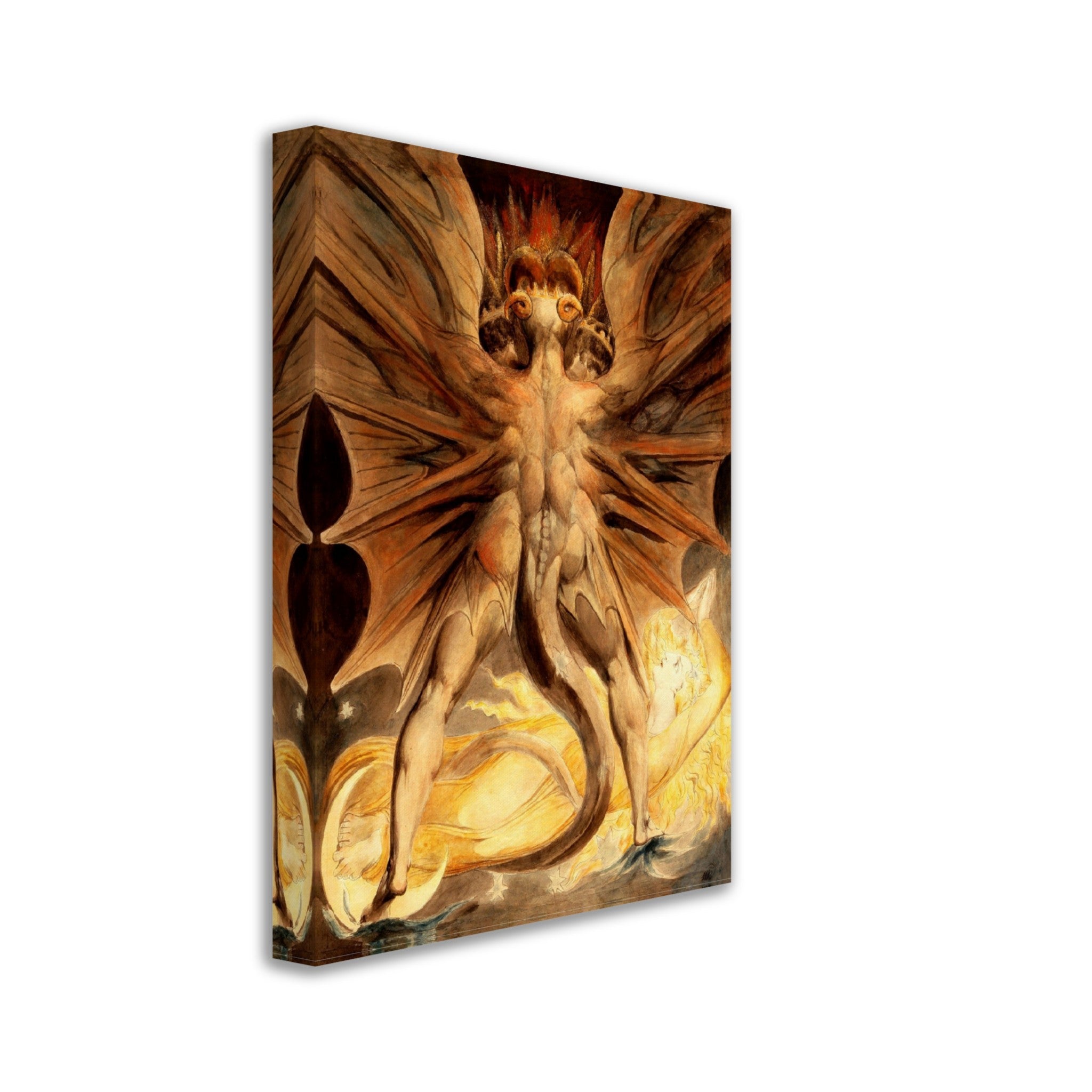 William Blake Canvas, The Great Red Dragon And The Woman Clothed In The Sun 1st Painting - WallArtPrints4U