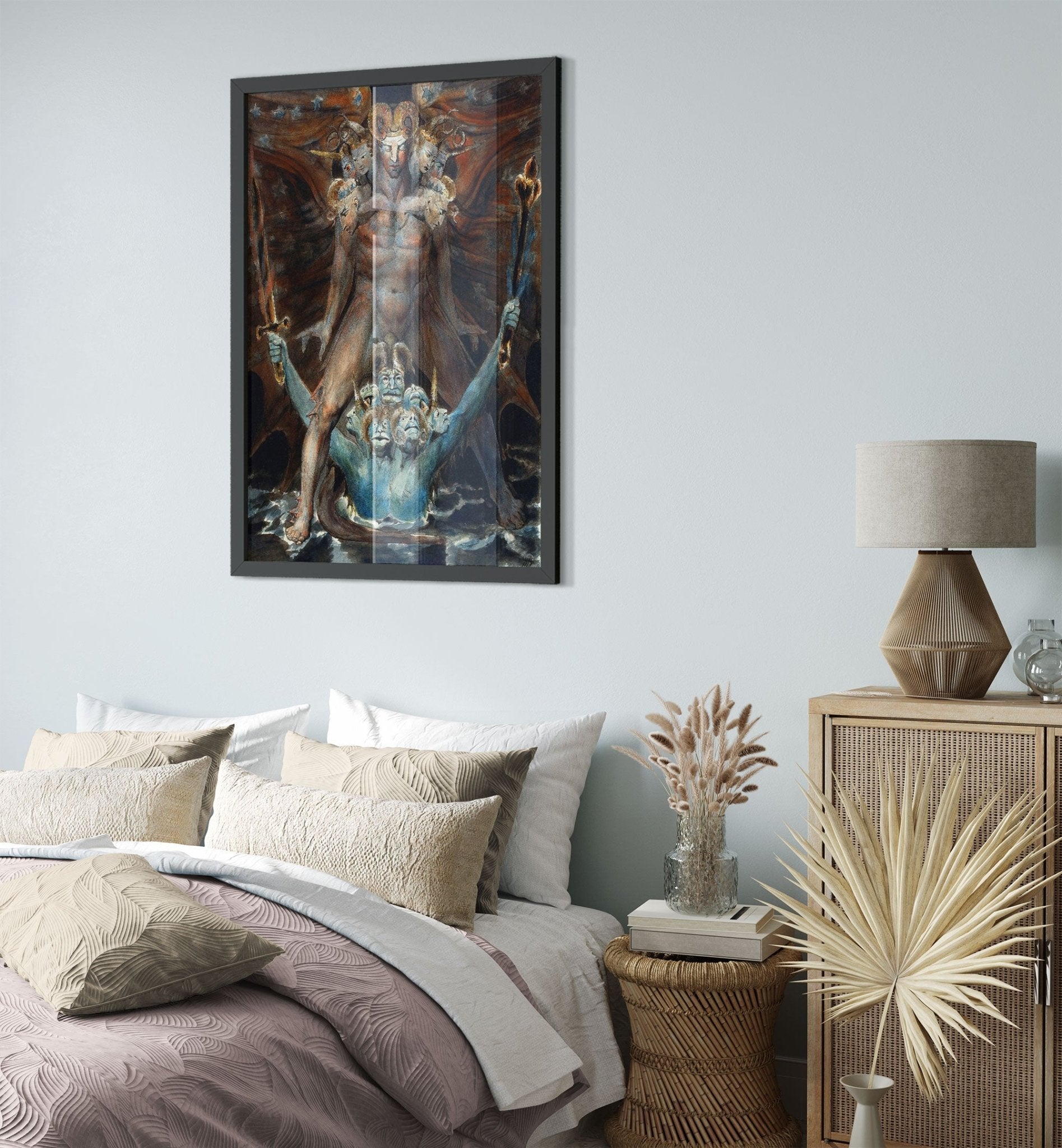 William Blake Framed, The Great Red Dragon And The Beast From The Sea Framed Print - WallArtPrints4U