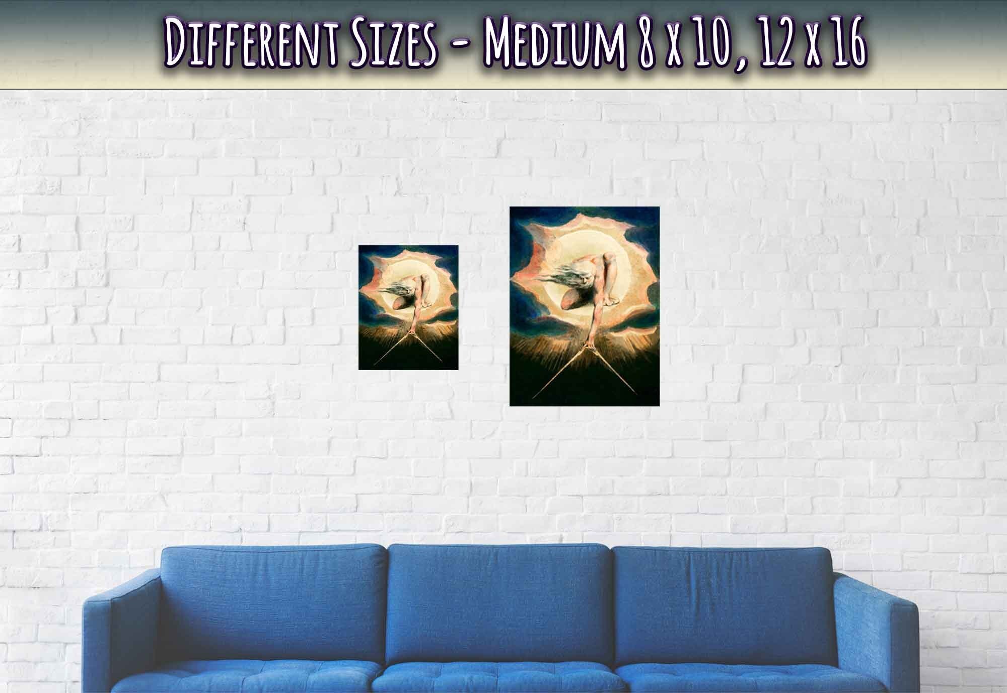 William Blake Poster, Ancient Of Days - William Blake Print - Urizen With Compass Imposes Rational Order - WallArtPrints4U