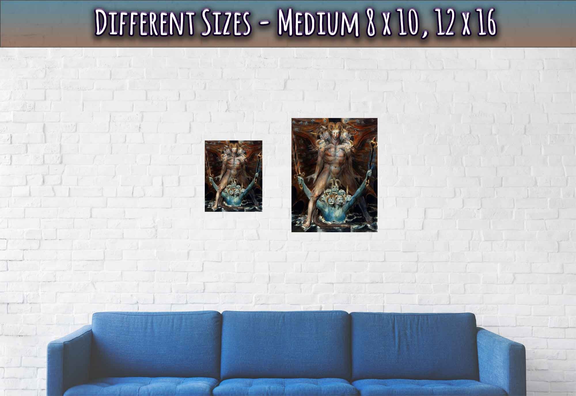 William Blake Poster, The Great Red Dragon And The Beast From The Sea Print - WallArtPrints4U