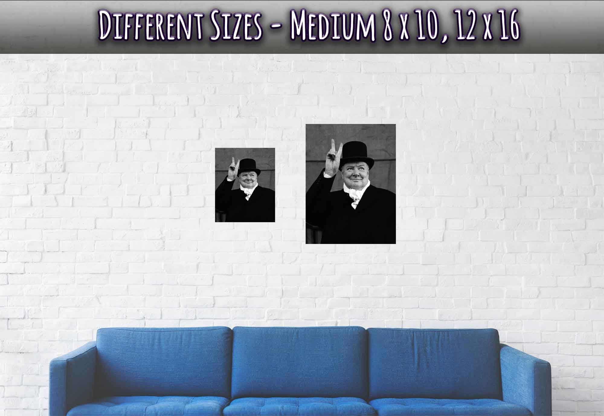 Winston Churchill Peace Sign V For Victory Poster, Ve Day V Sign, Vintage Photo - Winston Churchill Print - WallArtPrints4U