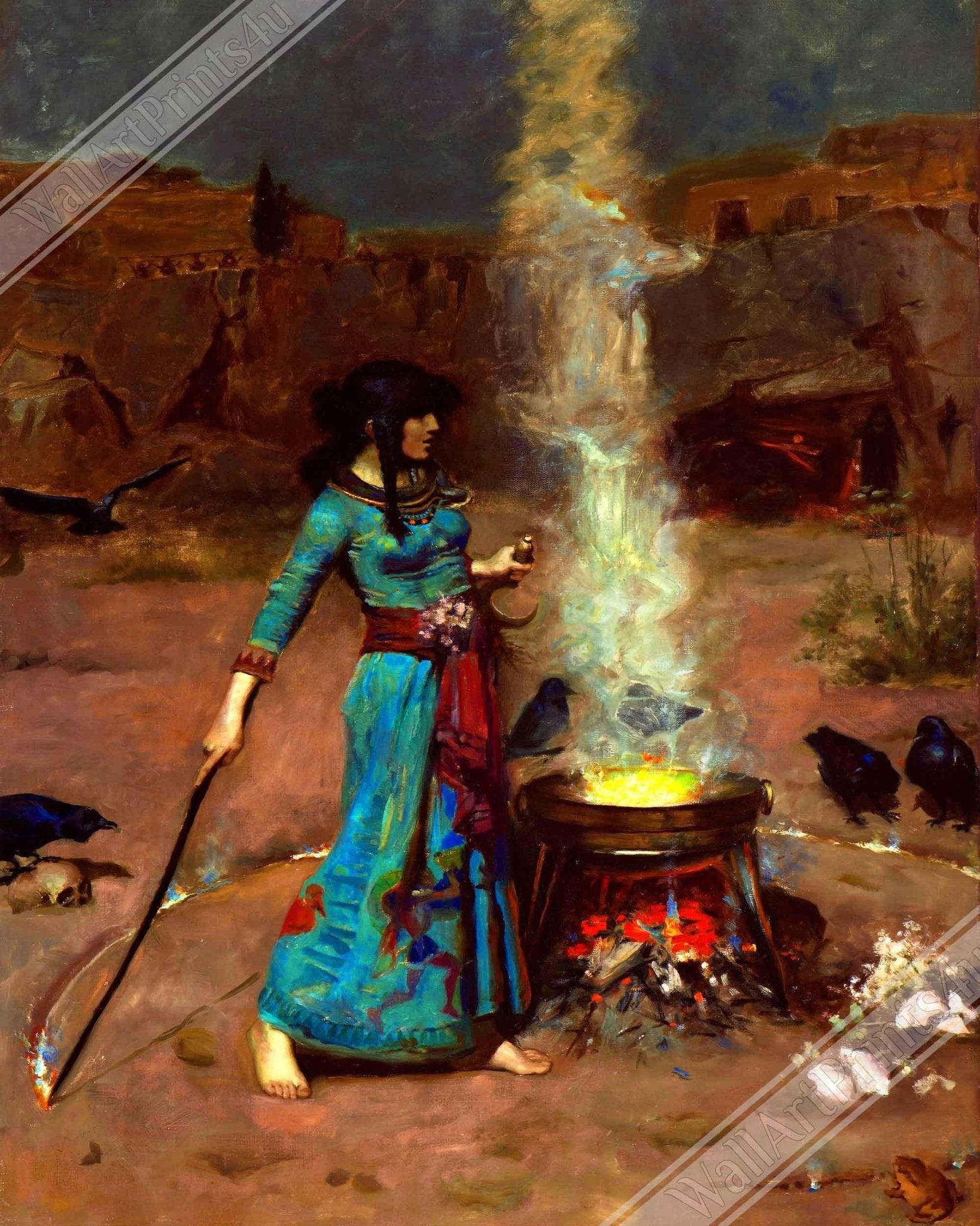 Witch Circle Poster - Magick Circle Print - The Magic Circle John William Waterhouse 1886 - WallArtPrints4U