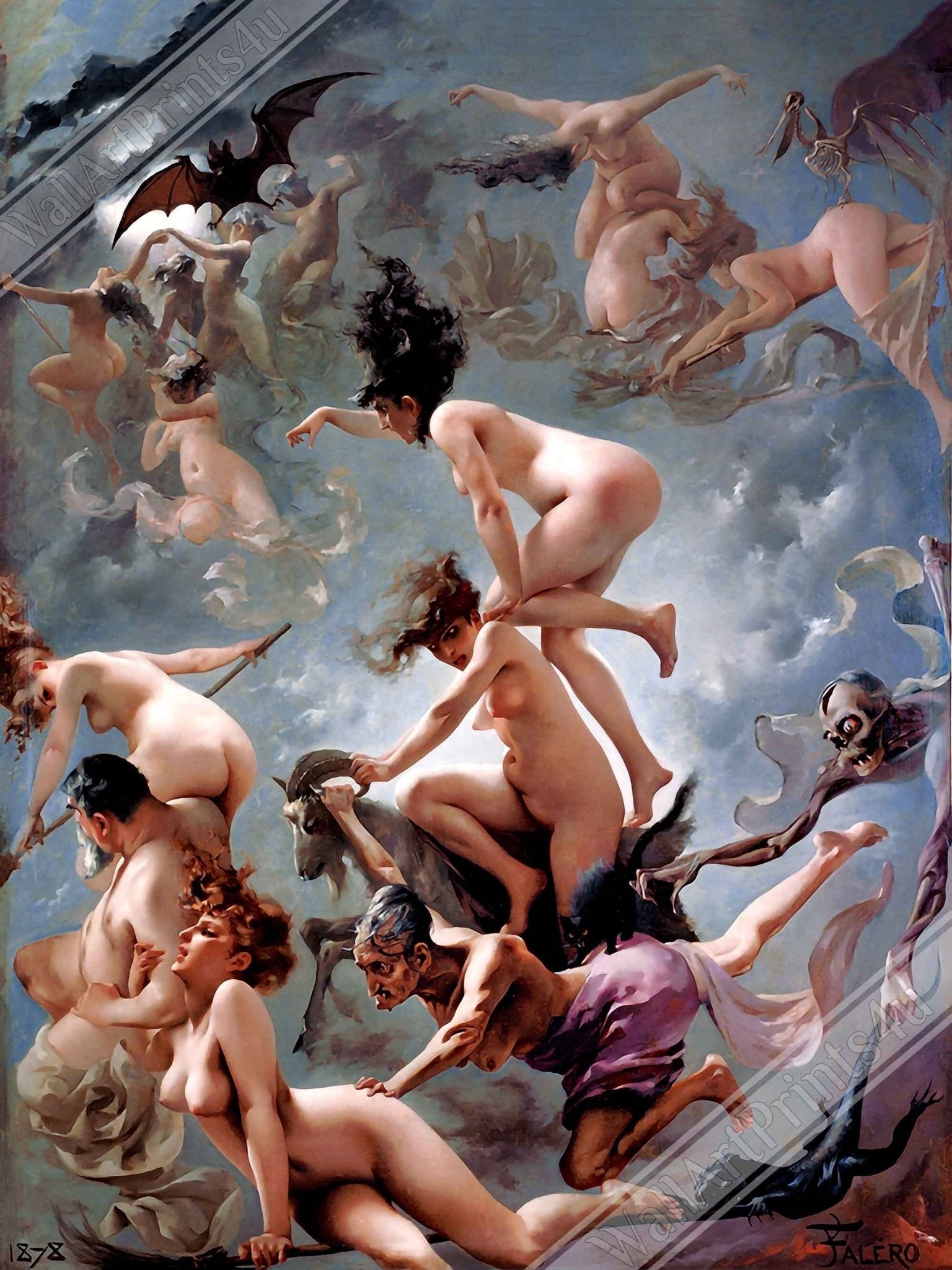 Witch Sabbath Framed Luis Ricardo Falero Framed Witches Going To Their Sabbath 1878 - WallArtPrints4U