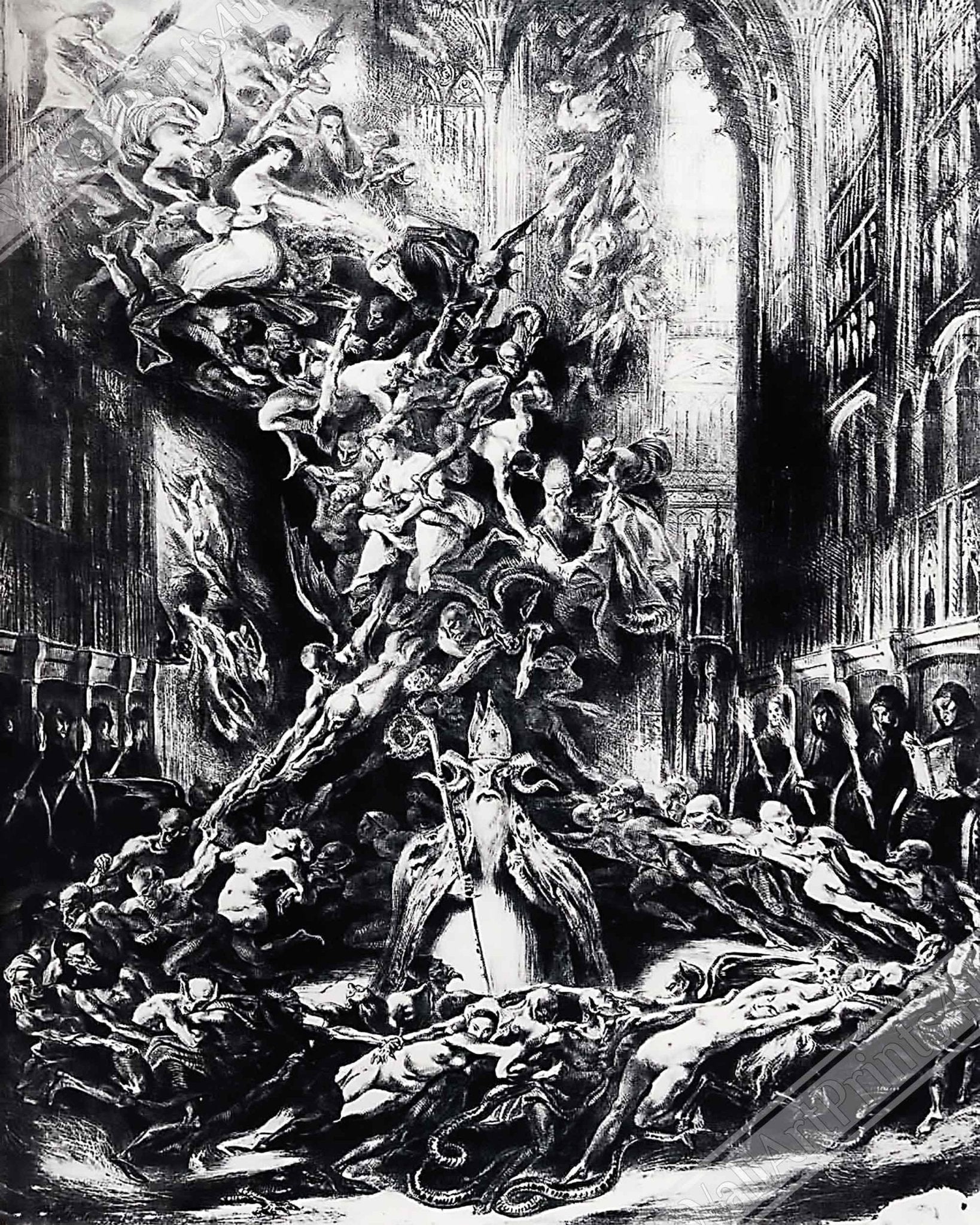 Witches Sabbath Poster - Louis Boulanger - The Round Of The Sabbath - Witches Sabbath - WallArtPrints4U