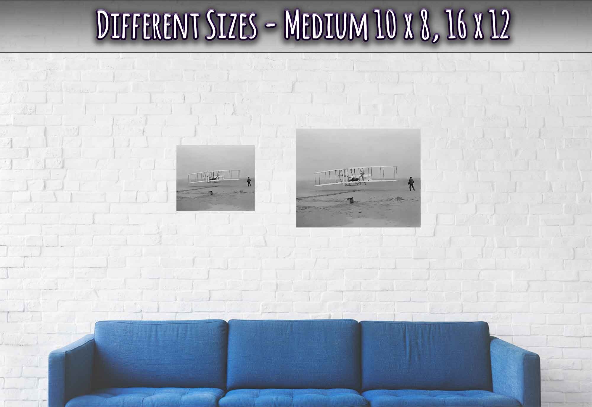 Wright Brothers First Flight Poster, Kitty Hawk, North Carolina, Vintage Photo Portrait - Wright Brothers Print - WallArtPrints4U