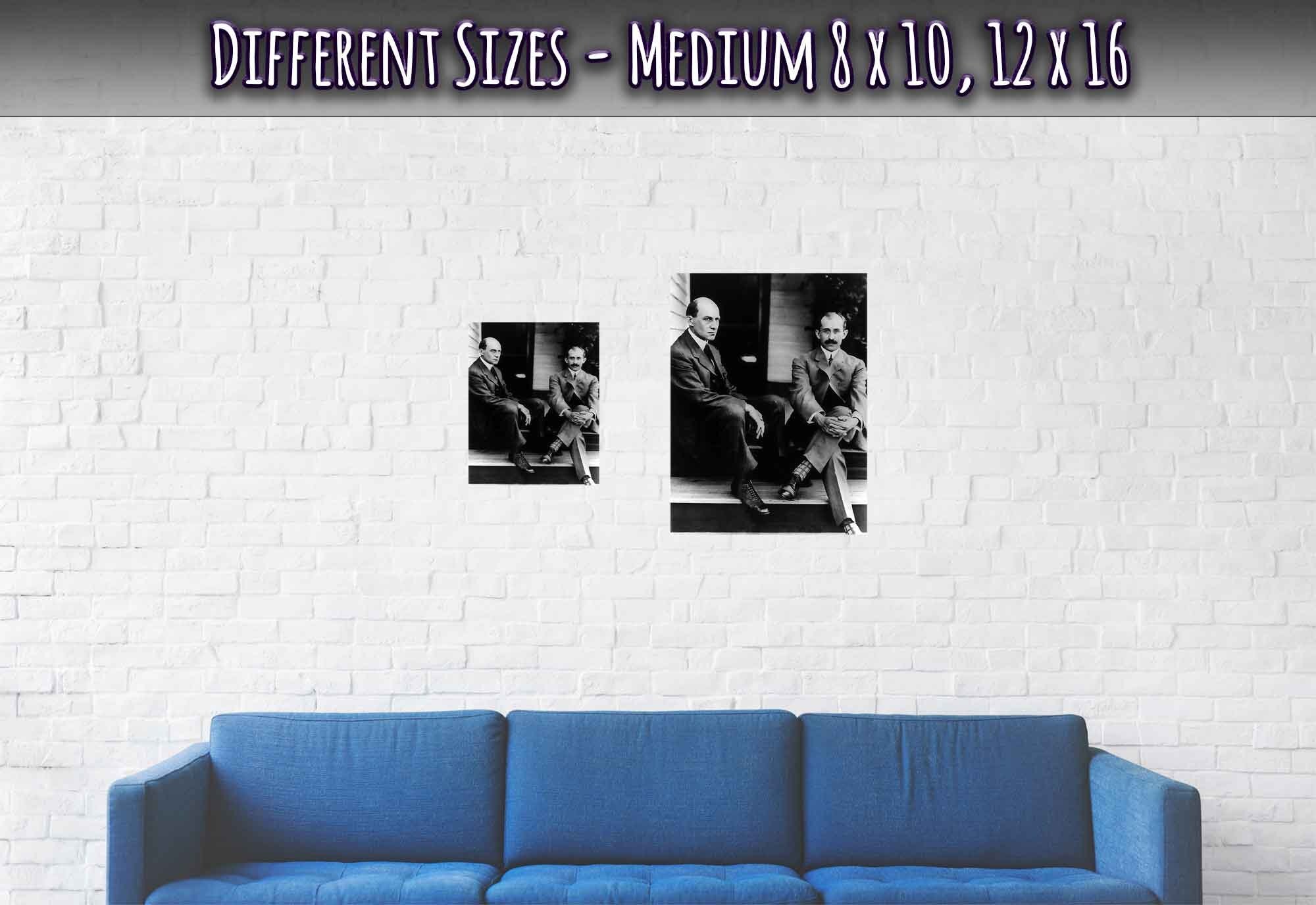 Wright Brothers Poster, American Aviator Pioneers, Vintage Photo Portrait - Wright Brothers Print - WallArtPrints4U