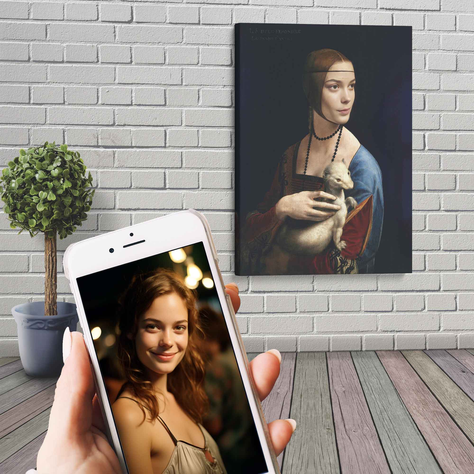 You With An Ermine Custom Canvas Print, Your Picture In Lady With An Ermine Canvas. - WallArtPrints4U