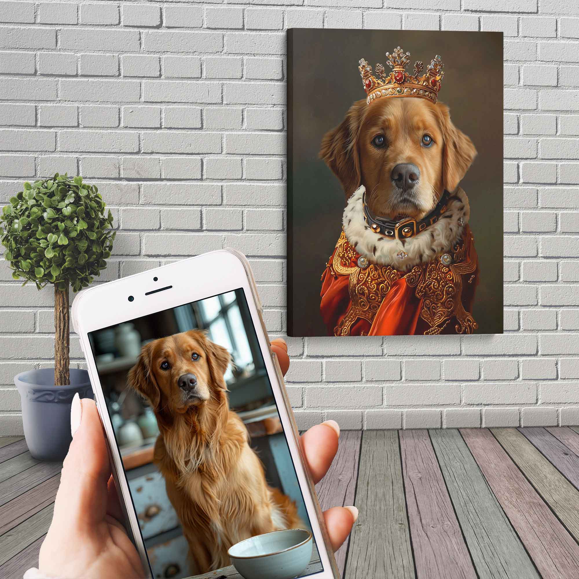 Royal Pet Portrait Poster Custom Print, Dog Portrait From Photo
