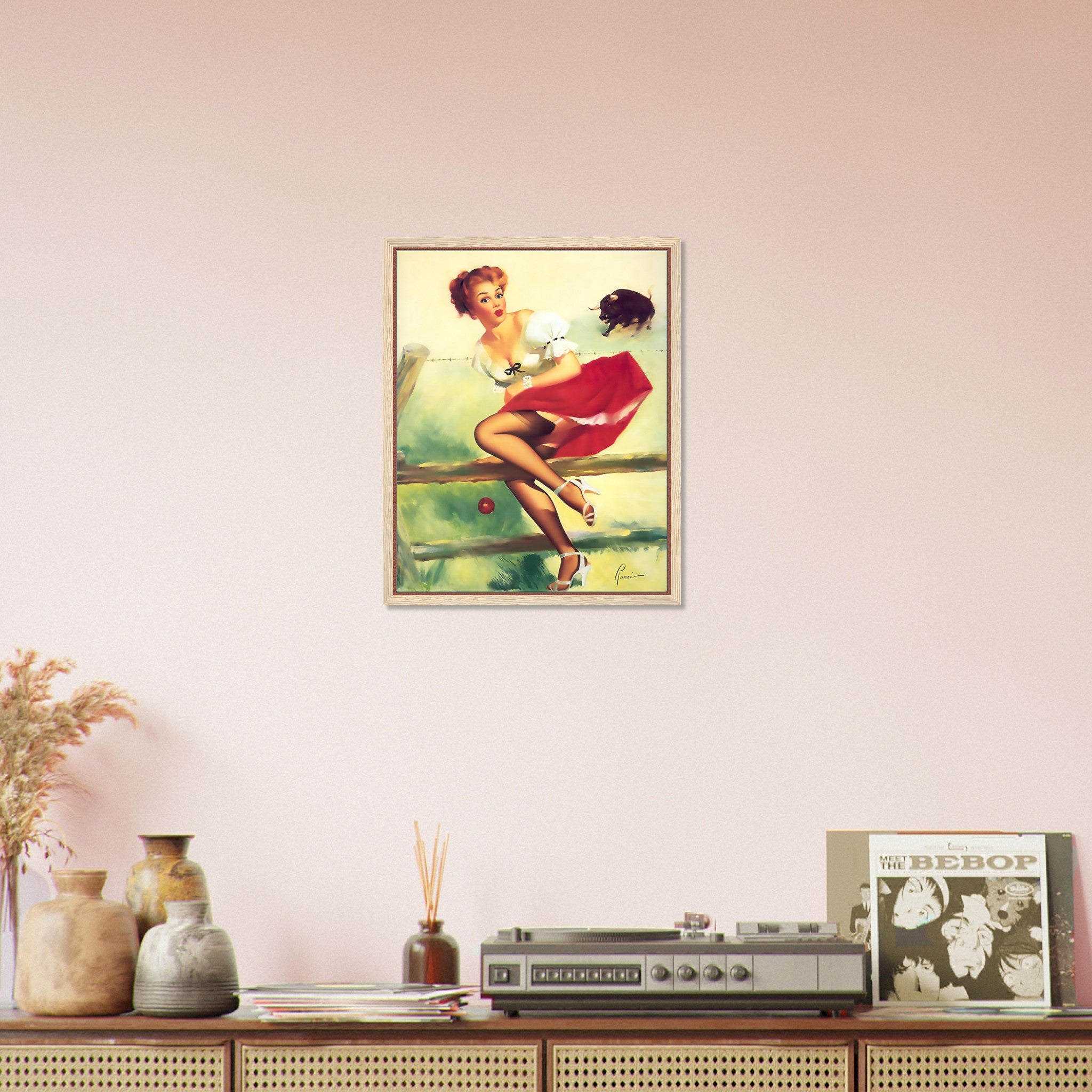 Pin Up Girl Framed, Vintage Pin Up  - The Escape - Retro Pin Up Girl Framed Print-  Edward Runci,  - Late 1940'S - 1950'S