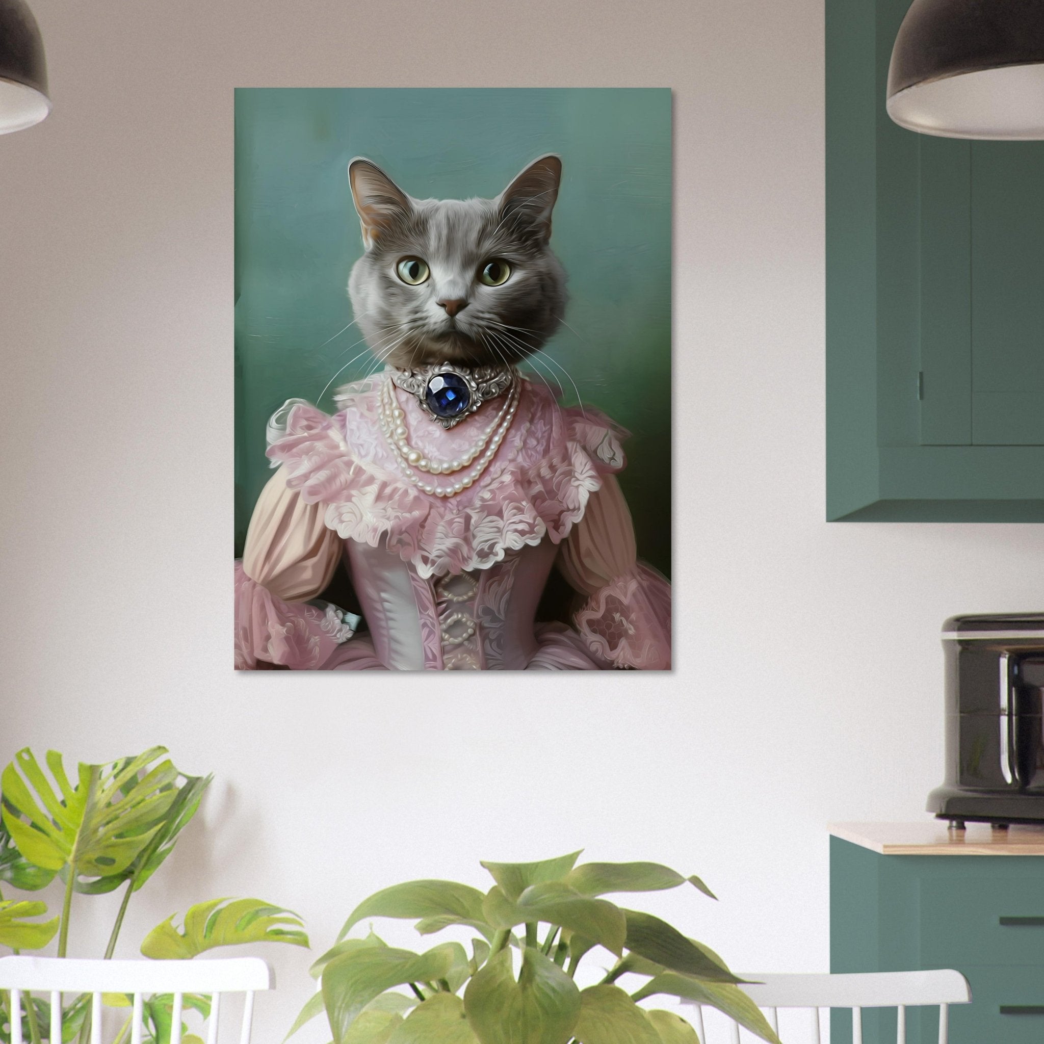 Aristocrat Pet Poster Print, Princess Cat / Dog Custom Portrait From Photo - WallArtPrints4U