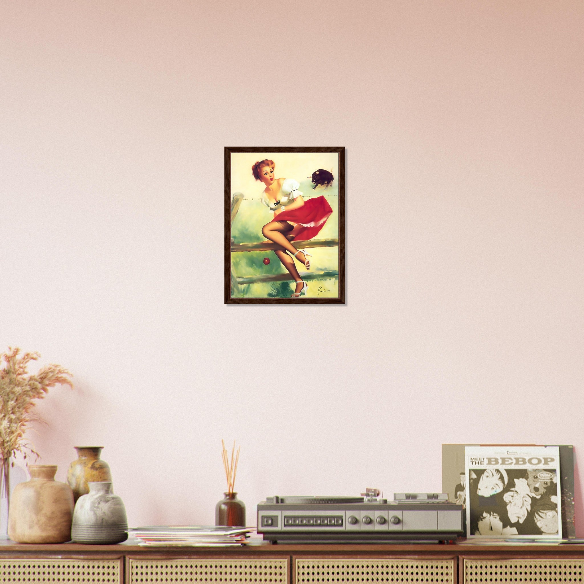 Pin Up Girl Framed, Vintage Pin Up  - The Escape - Retro Pin Up Girl Framed Print-  Edward Runci,  - Late 1940'S - 1950'S