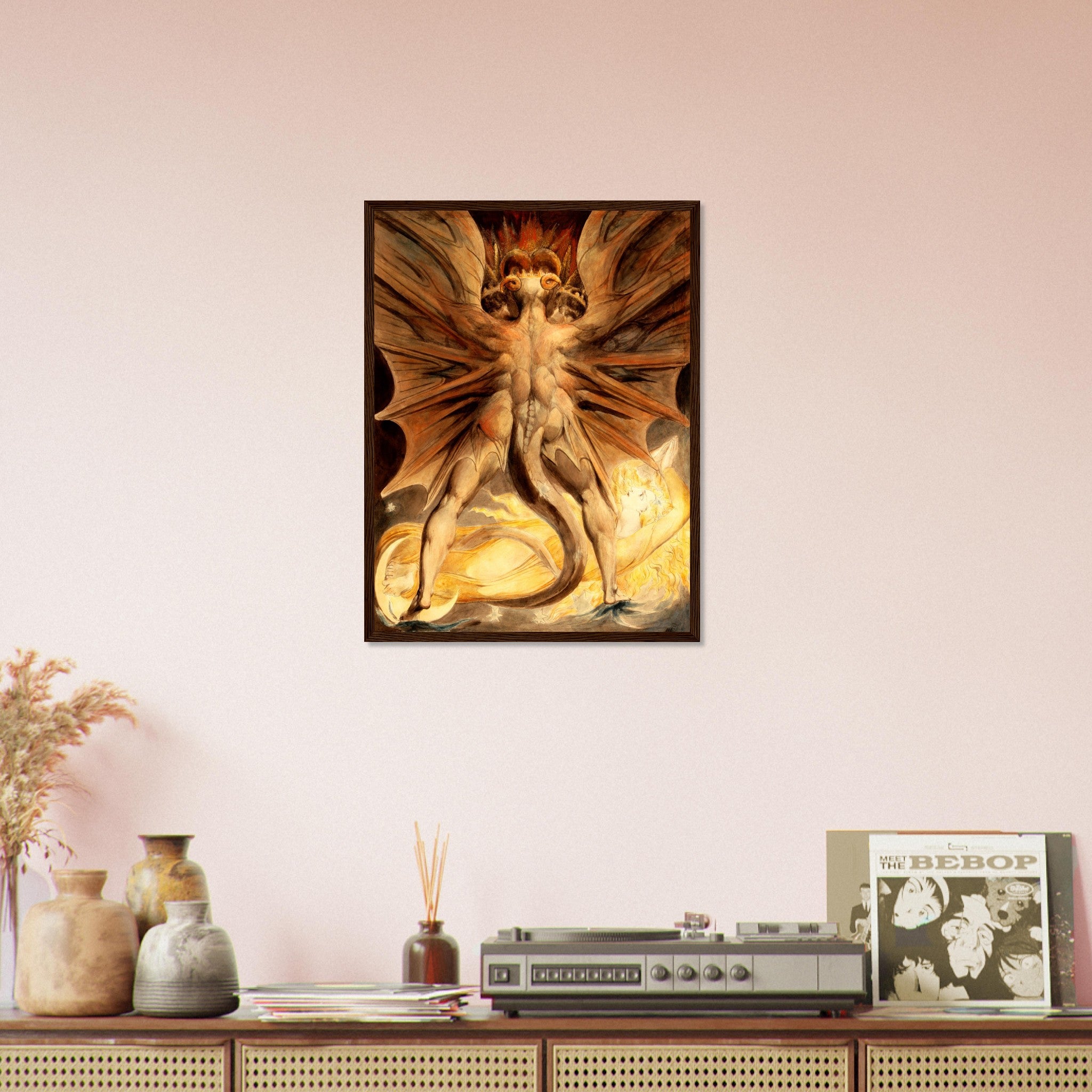 William Blake Framed, The Great Red Dragon And The Woman Clothed In The Sun 1st Painting -