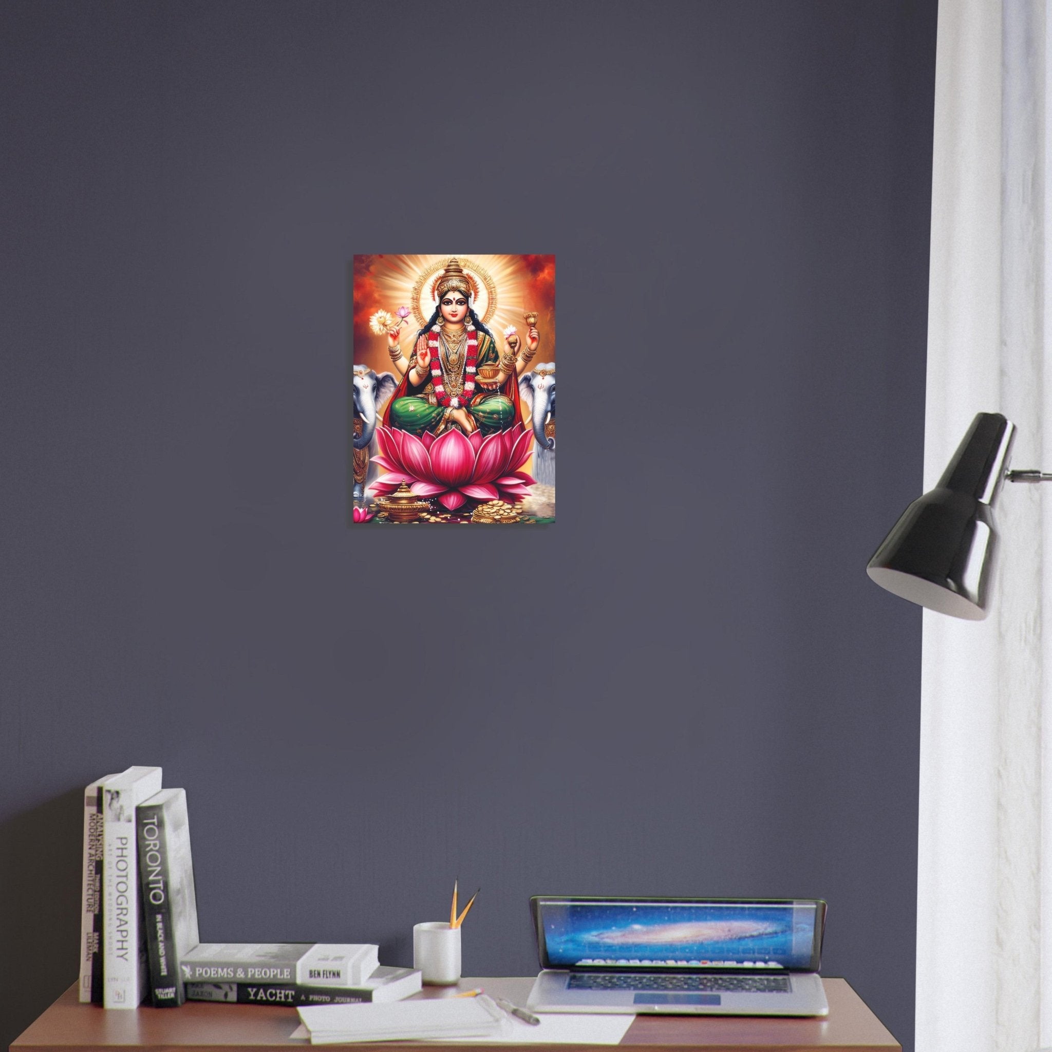 Divine Lakshmi Goddess of Wealth Art Print – Spiritual Poster, Hindu Deity Home Decor - WallArtPrints4U