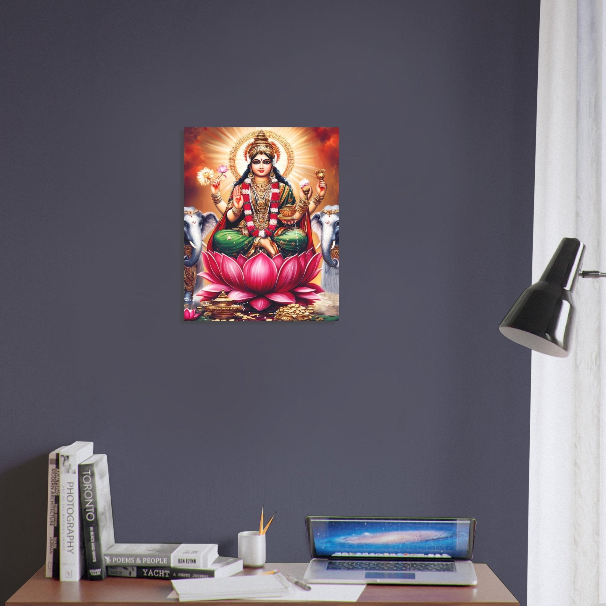 Divine Lakshmi Goddess of Wealth Art Print – Spiritual Poster, Hindu Deity Home Decor - WallArtPrints4U