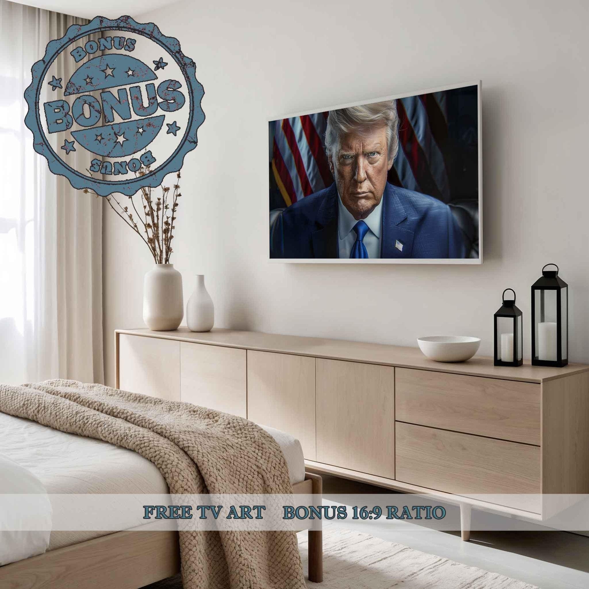 Donald Trump Digital Download Presidential Portrait 47th President Patriotic USA Wall Art Gift - WallArtPrints4U