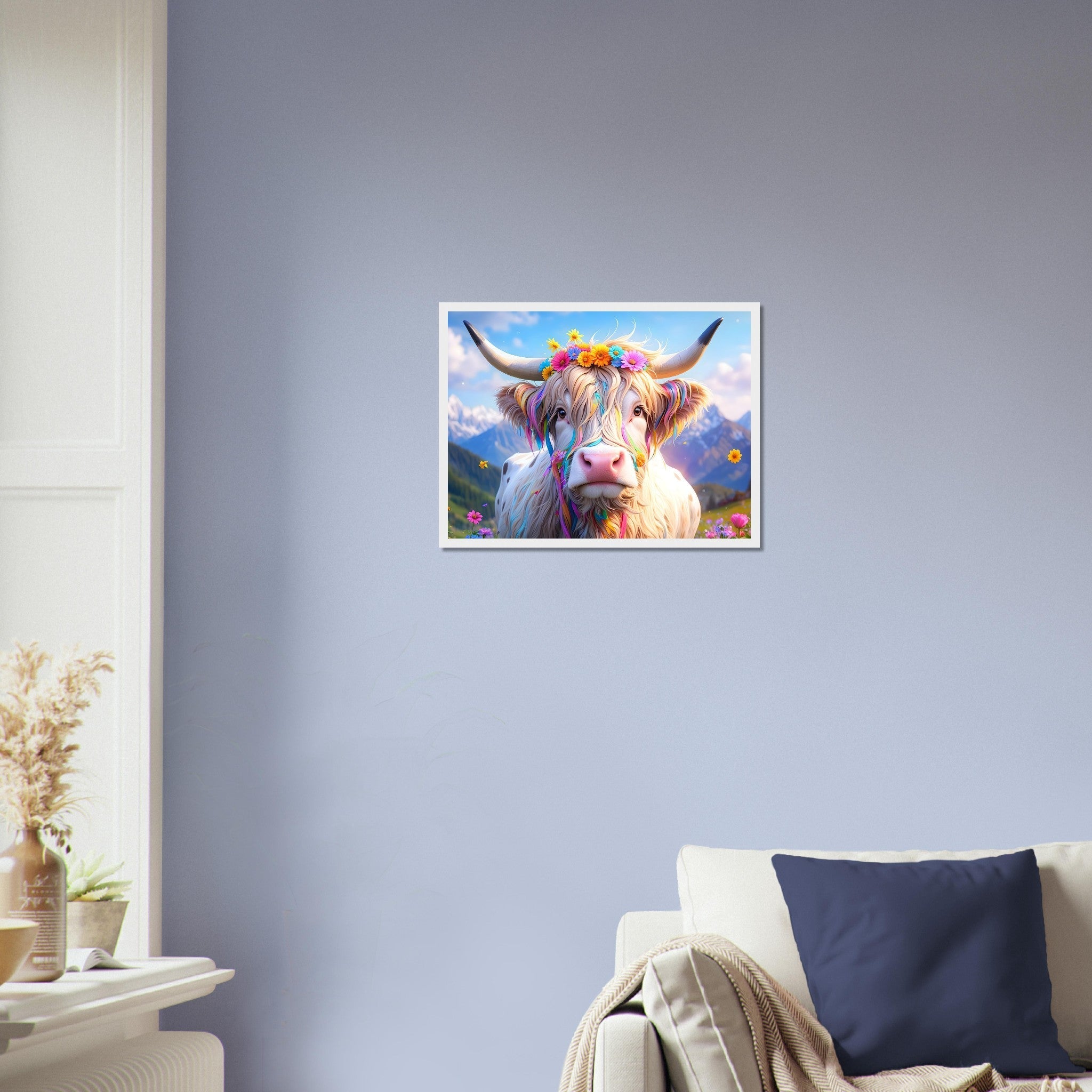 Enchanted Highland Cow Framed Print Magical Rustic Wall Art - WallArtPrints4U