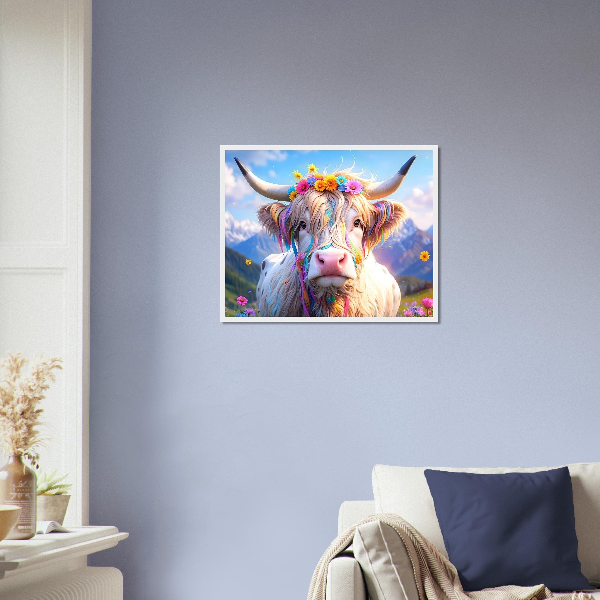 Enchanted Highland Cow Framed Print Magical Rustic Wall Art - WallArtPrints4U