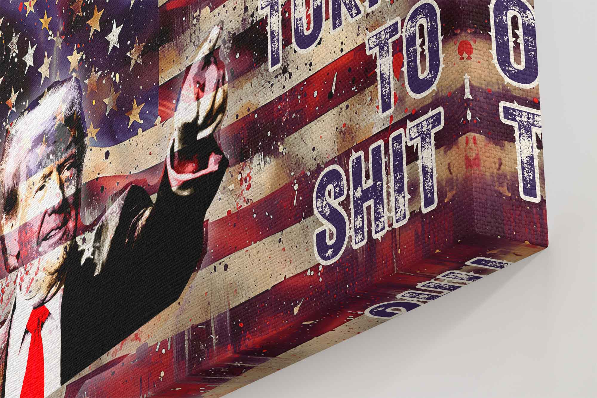 Everything Woke Turns to Shit Donald Trump Quote Canvas Patriotic Wall Art American Flag Election Victory 2024 Controversial Decor - WallArtPrints4U