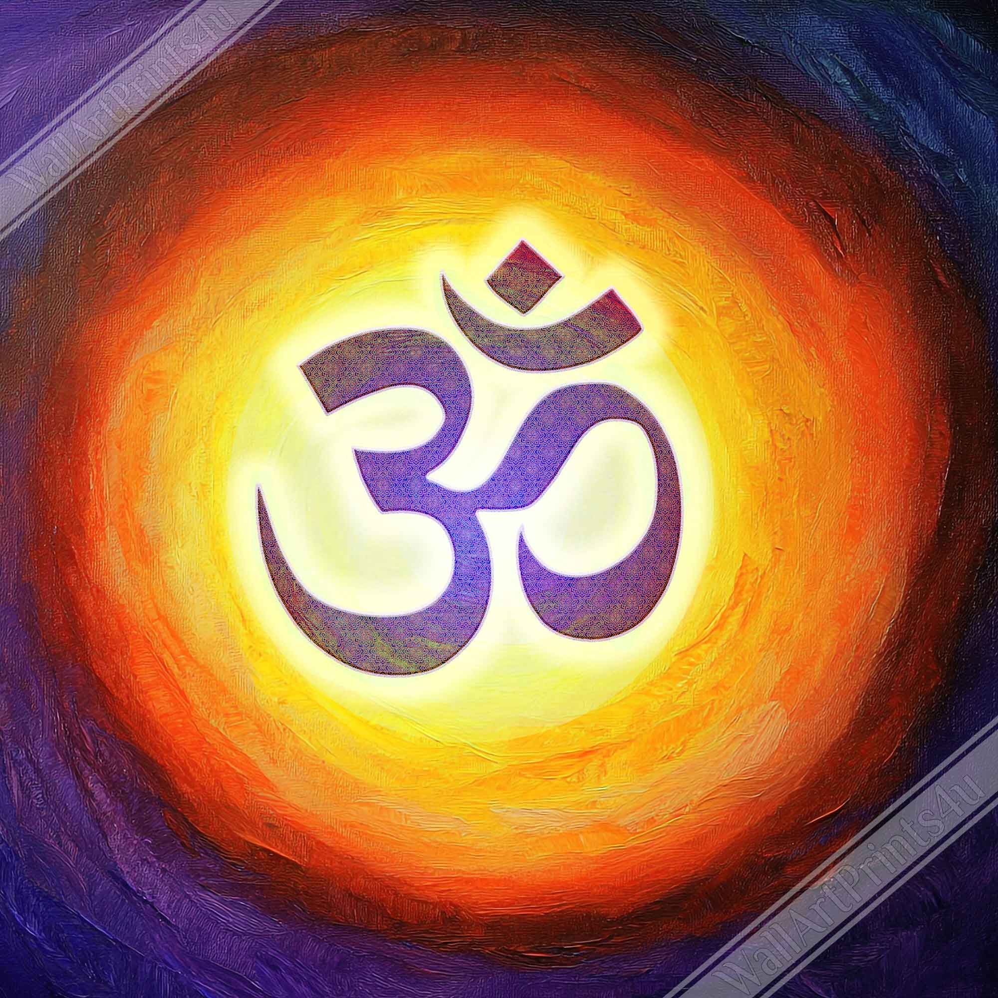 Framed Om Symbol Spiritual Print Yoga Wall Art Meditation Energy Decor - WallArtPrints4U