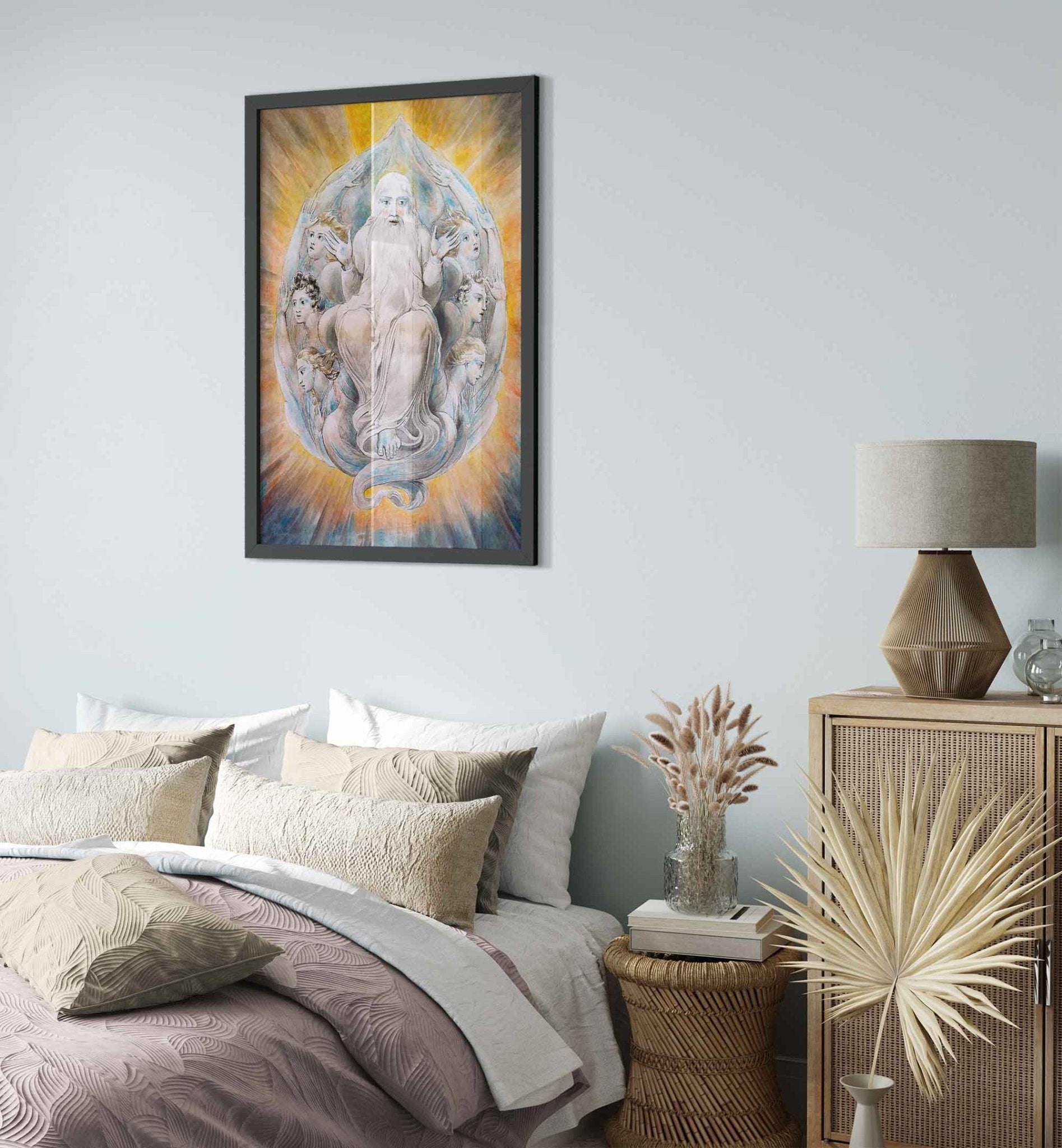 God Blessing The Seventh Day Framed Print, William Blake 1805. - WallArtPrints4U