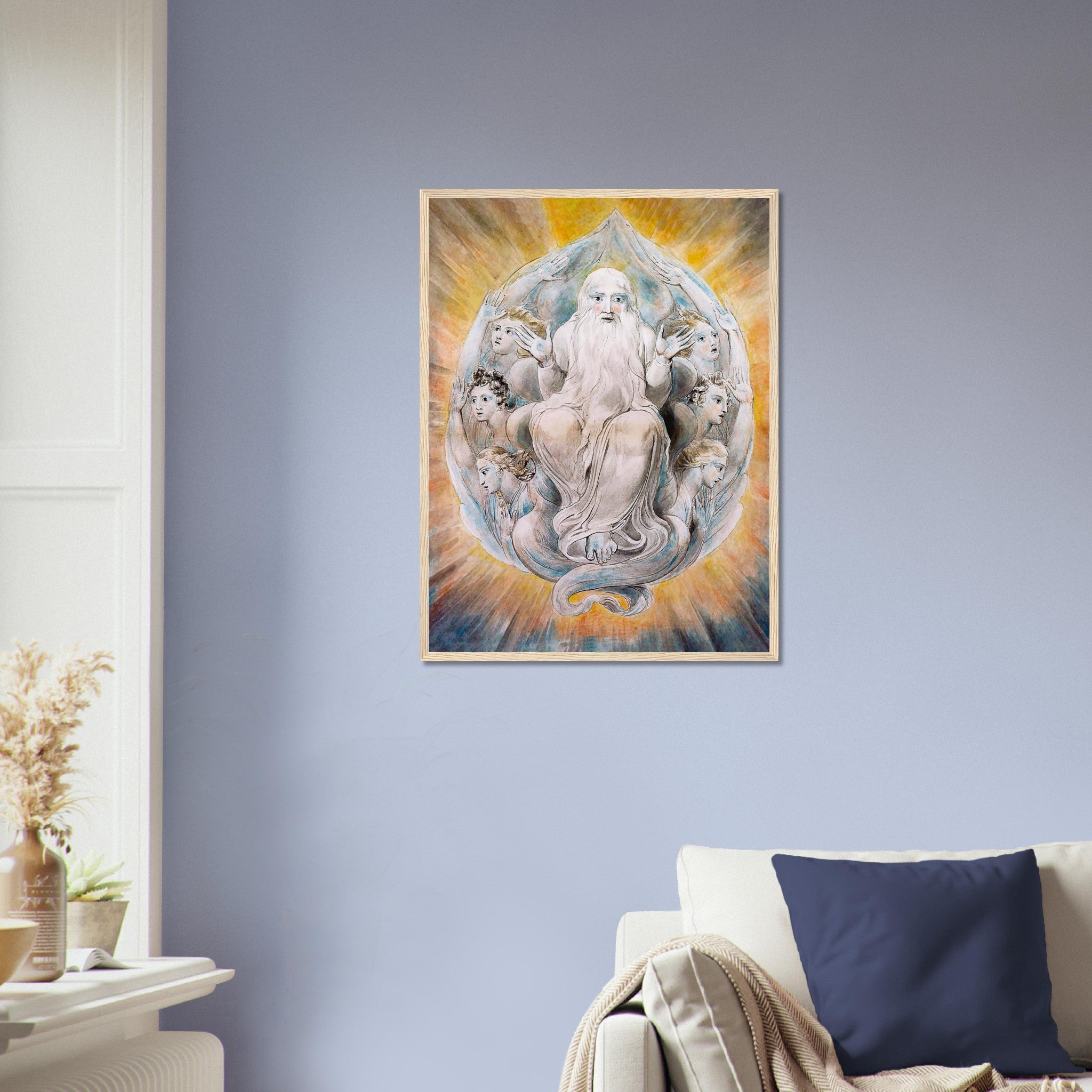 God Blessing The Seventh Day Framed Print, William Blake 1805. - WallArtPrints4U