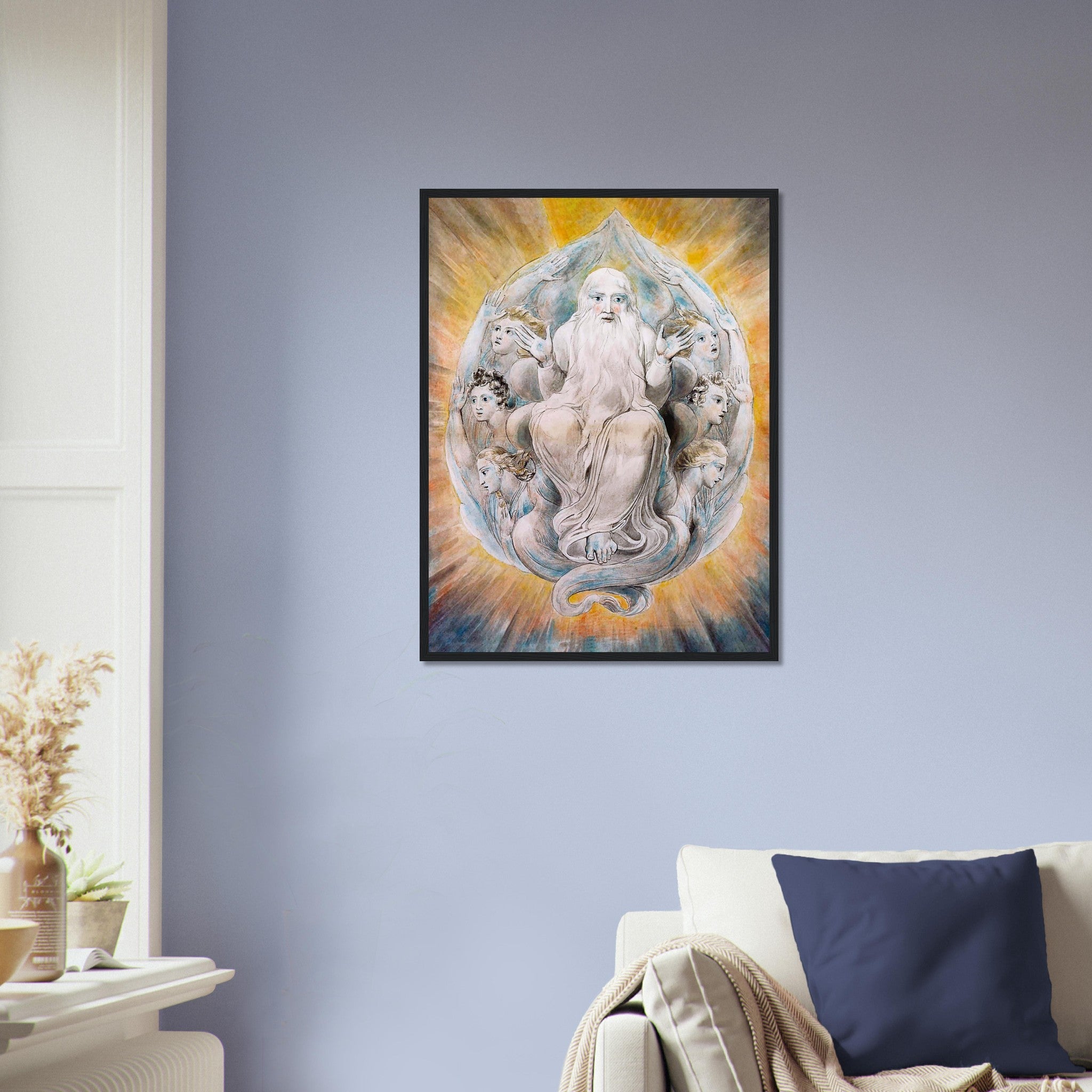 God Blessing The Seventh Day Framed Print, William Blake 1805. - WallArtPrints4U