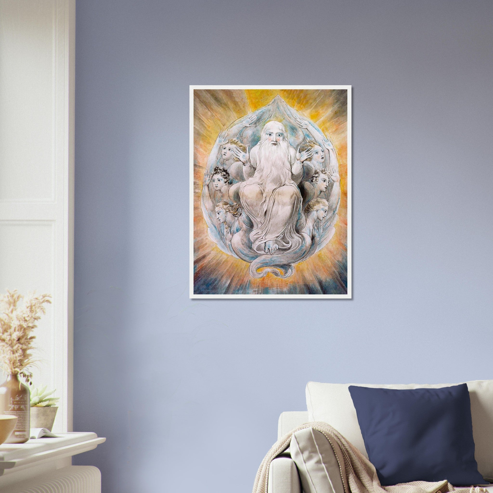 God Blessing The Seventh Day Framed Print, William Blake 1805. - WallArtPrints4U